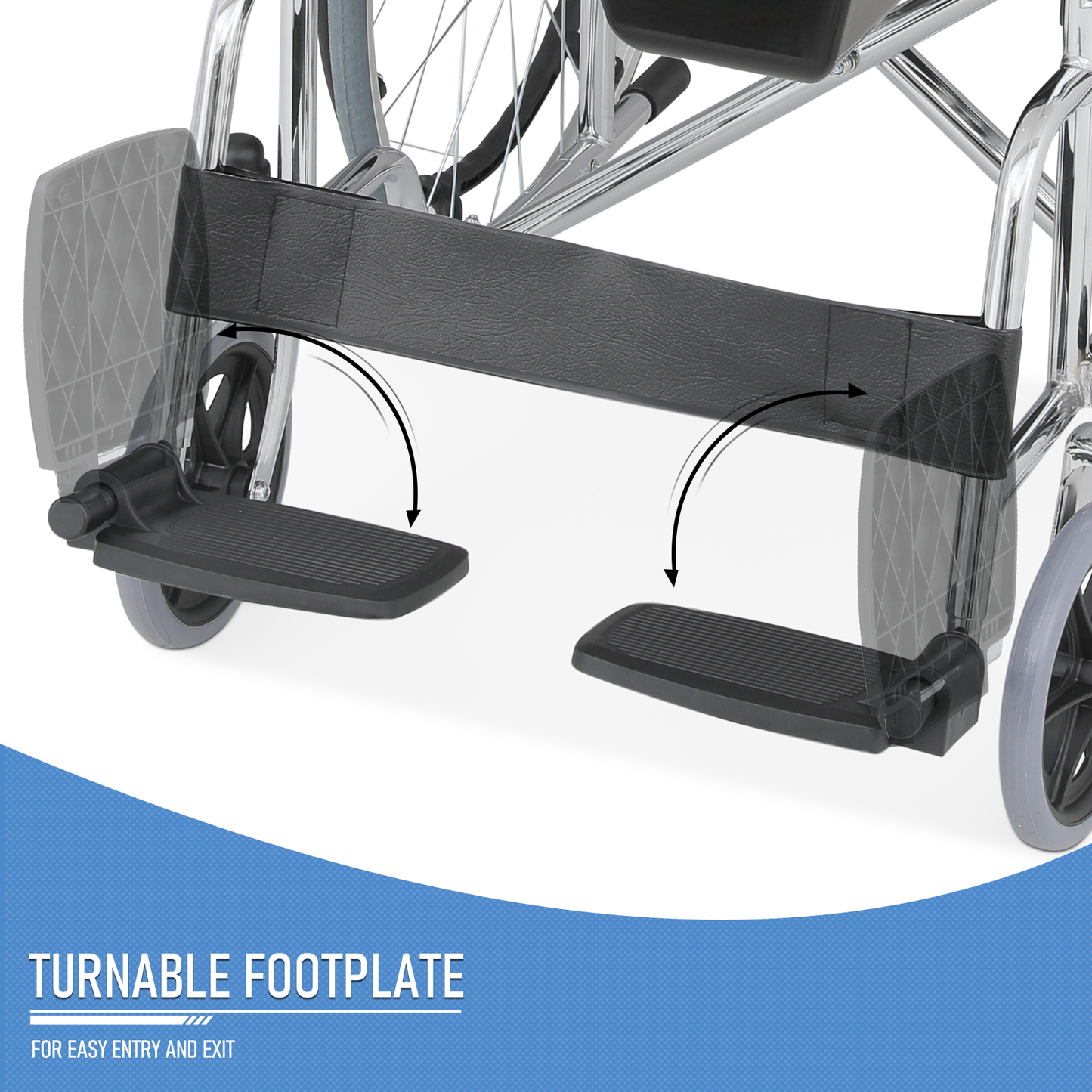 Wheelchair w/Commode - Steel Frame PVC with Foam Seat - 17*17'' Seat Size