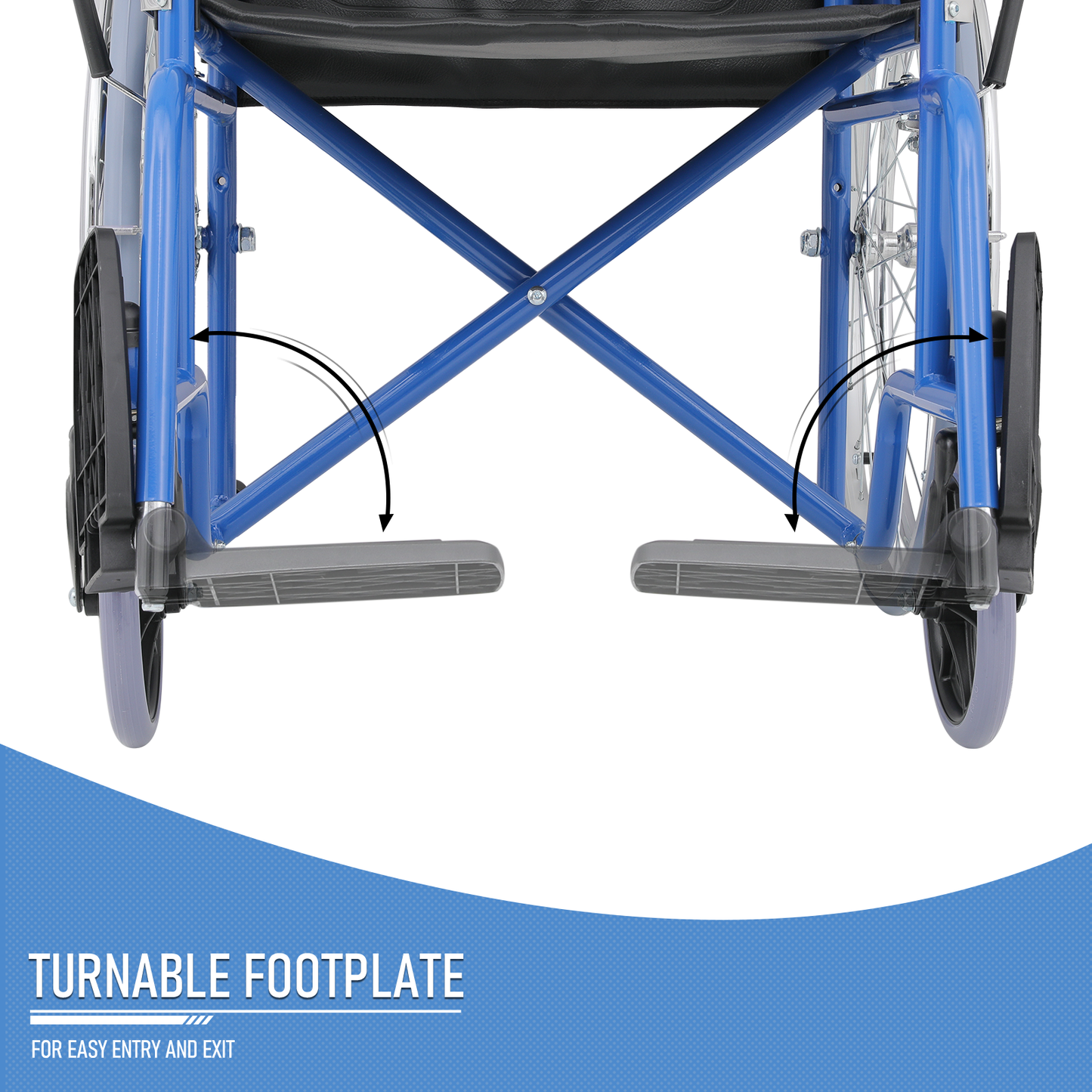 Wheelchair - Steel Frame PVC Seat - 7.5" Front & 22.5'' Rear Wheel - 20*16'' Seat Size