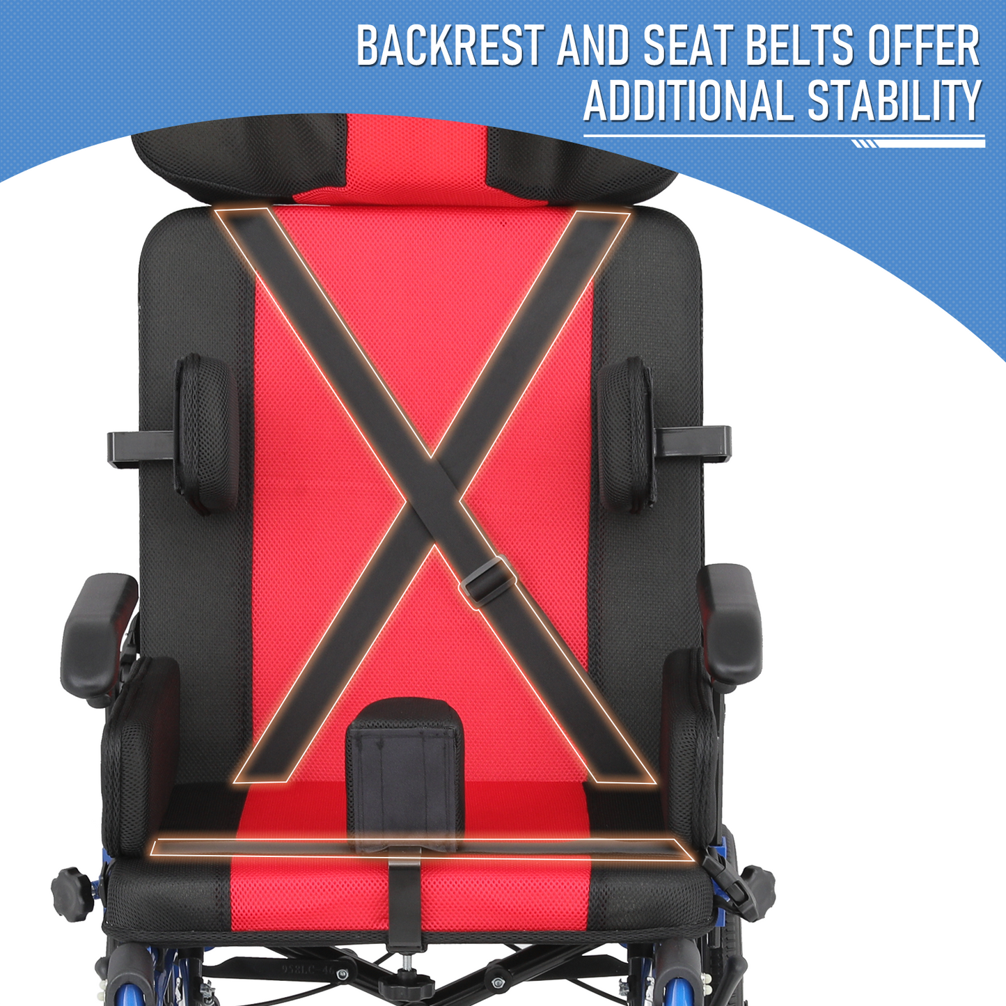 Wheelchair - Aluminum Alloy Frame Foam Seat - 100°-160° Adjustable Backrest - 18*14.5'' Seat Size