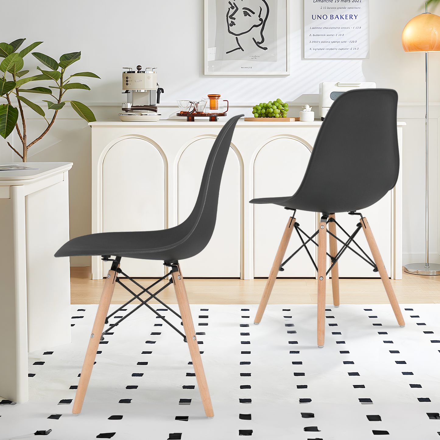 2 Pieces Dining Chair -Egg Shell Shape - 32" Height