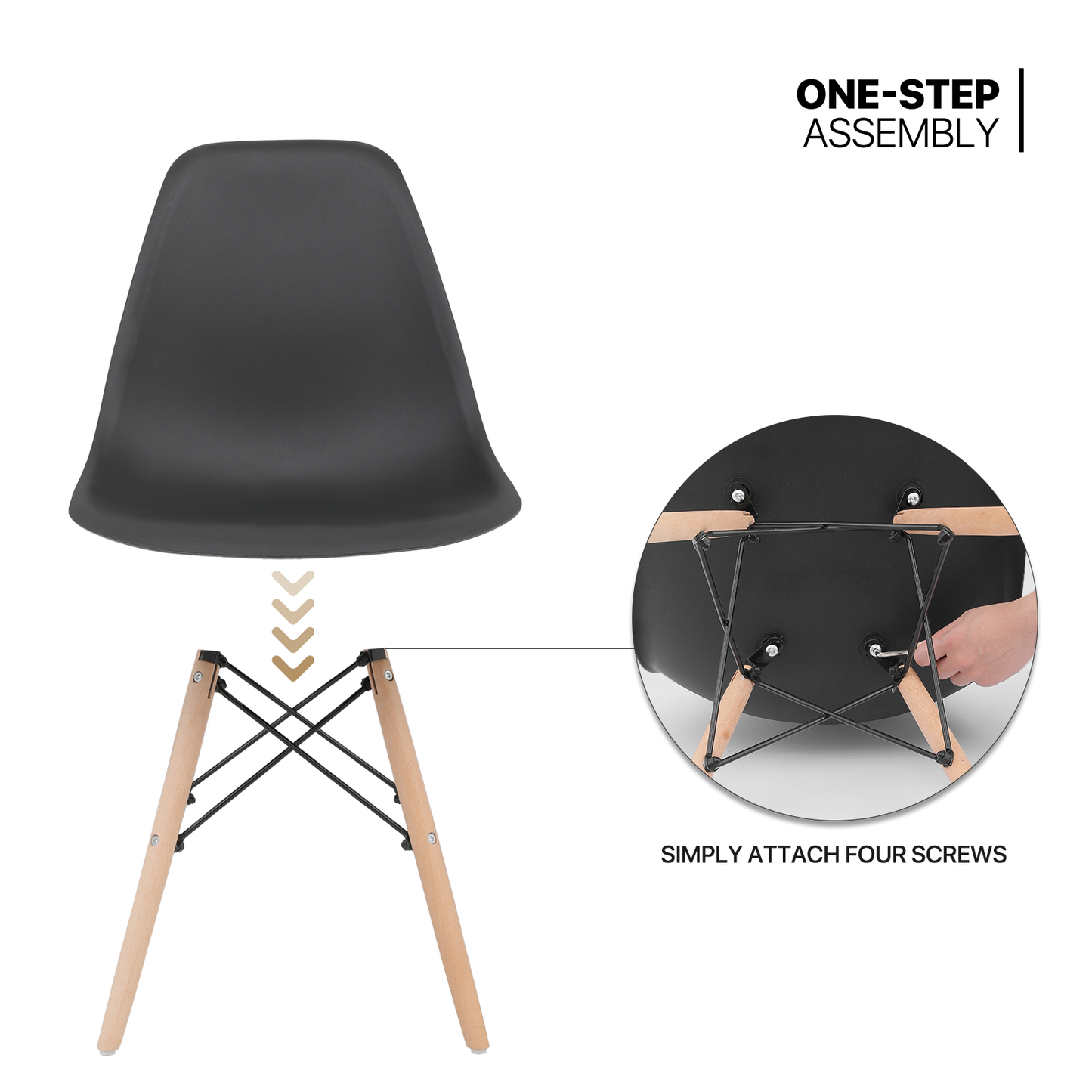 2 Pieces Dining Chair -Egg Shell Shape - 32" Height