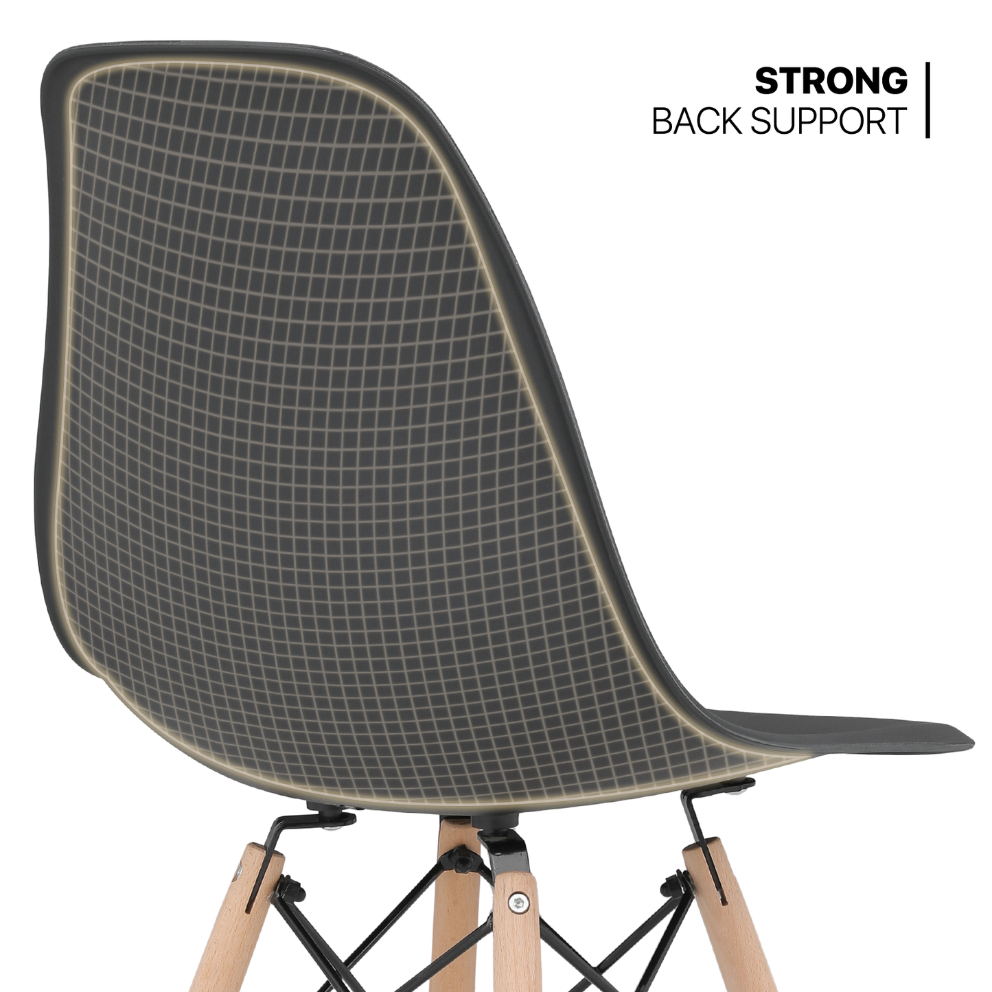 2 Pieces Dining Chair -Egg Shell Shape - 32" Height
