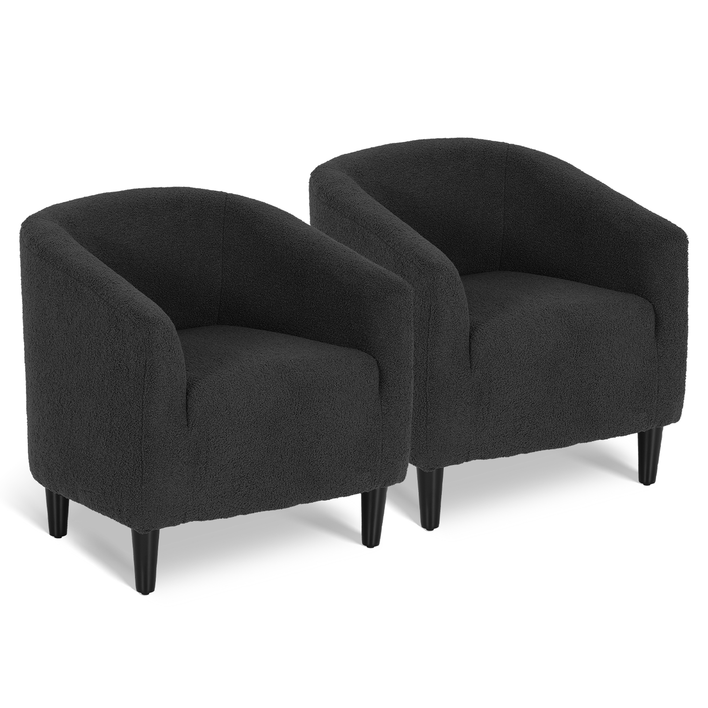 Boucle Fabric Sofa - Barrel Shape Accent Chair
