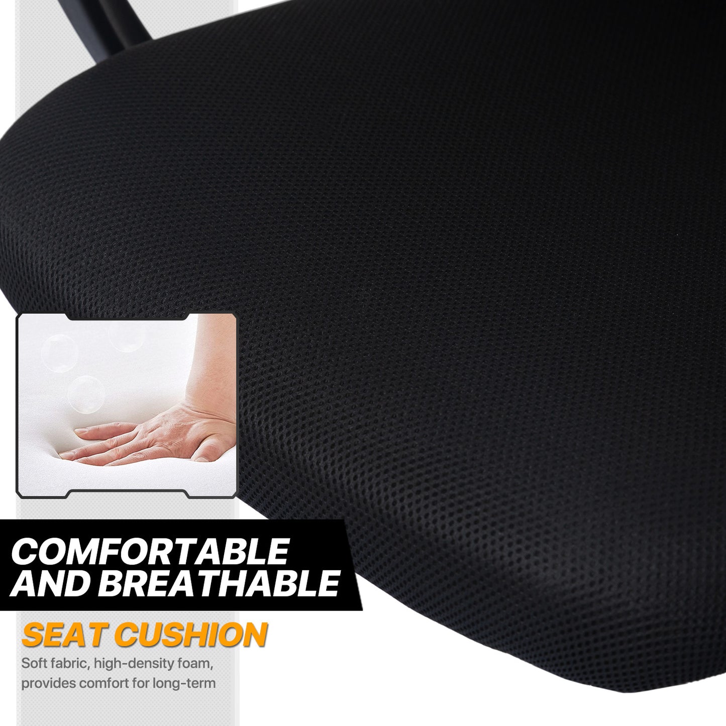 Mesh Task Chair with Headrest - Black - 29" x 47" Studded Mat Set