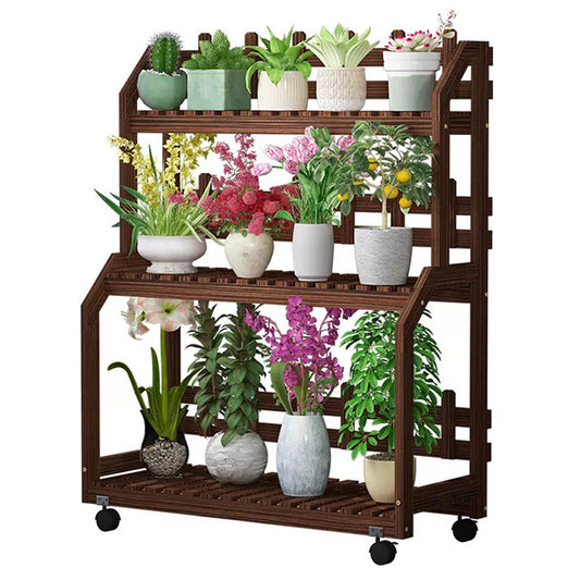 31" Rolling Plant Stand Shelf - 3 Tiers