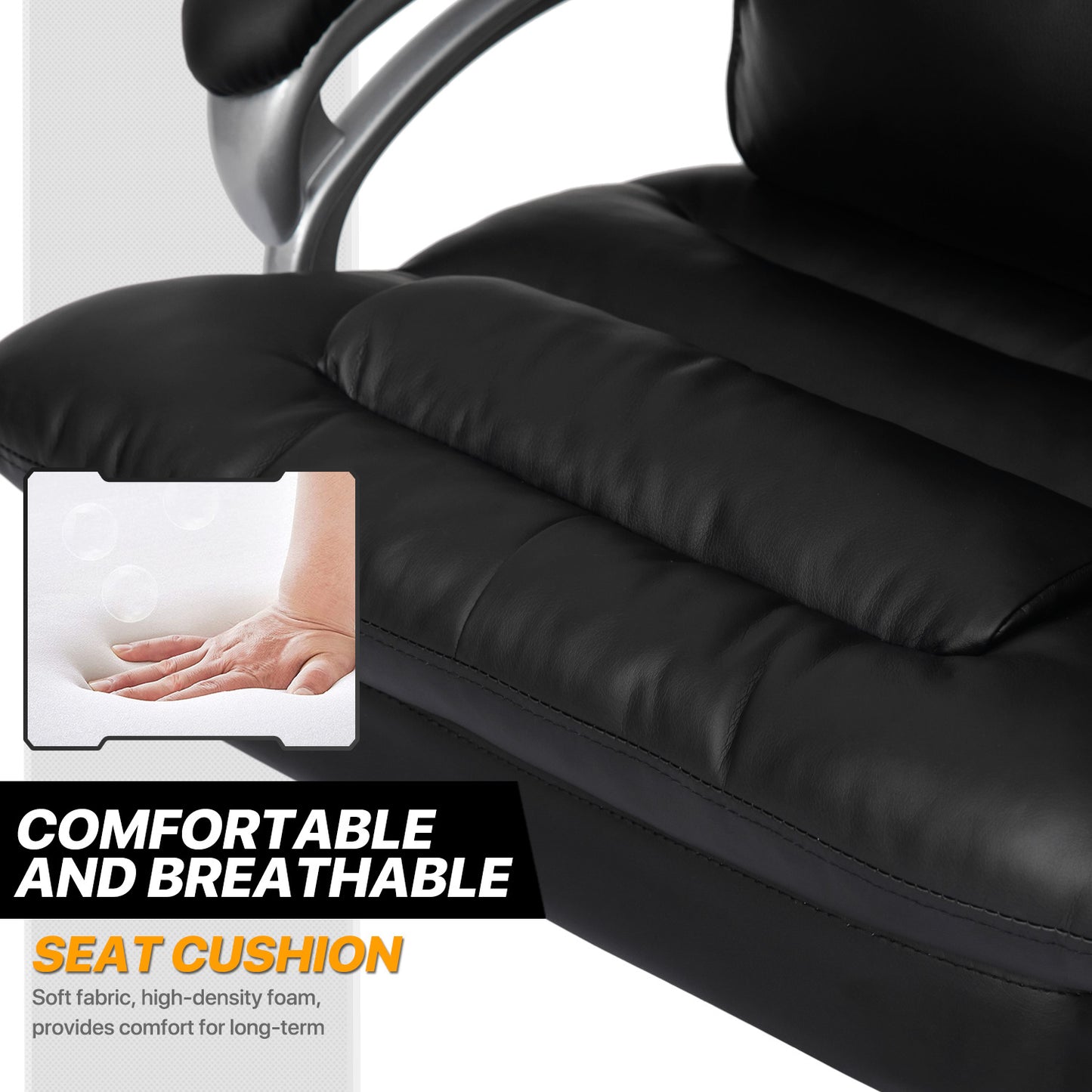 Faux Leather Executive Chair with Lumbar Support