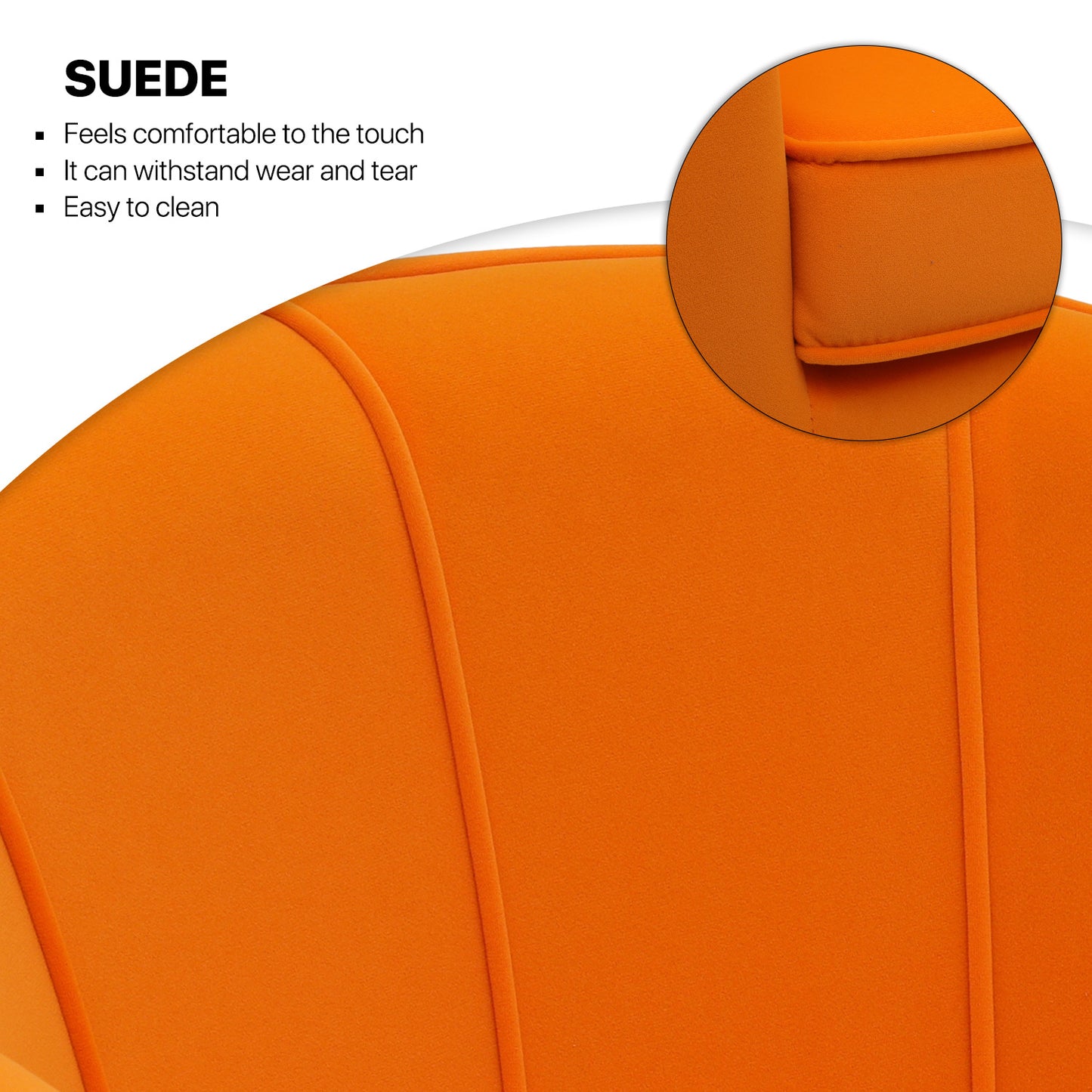Suede Accent Chair - w/Detachable Cushion - Club Single Sofa - 31" Width