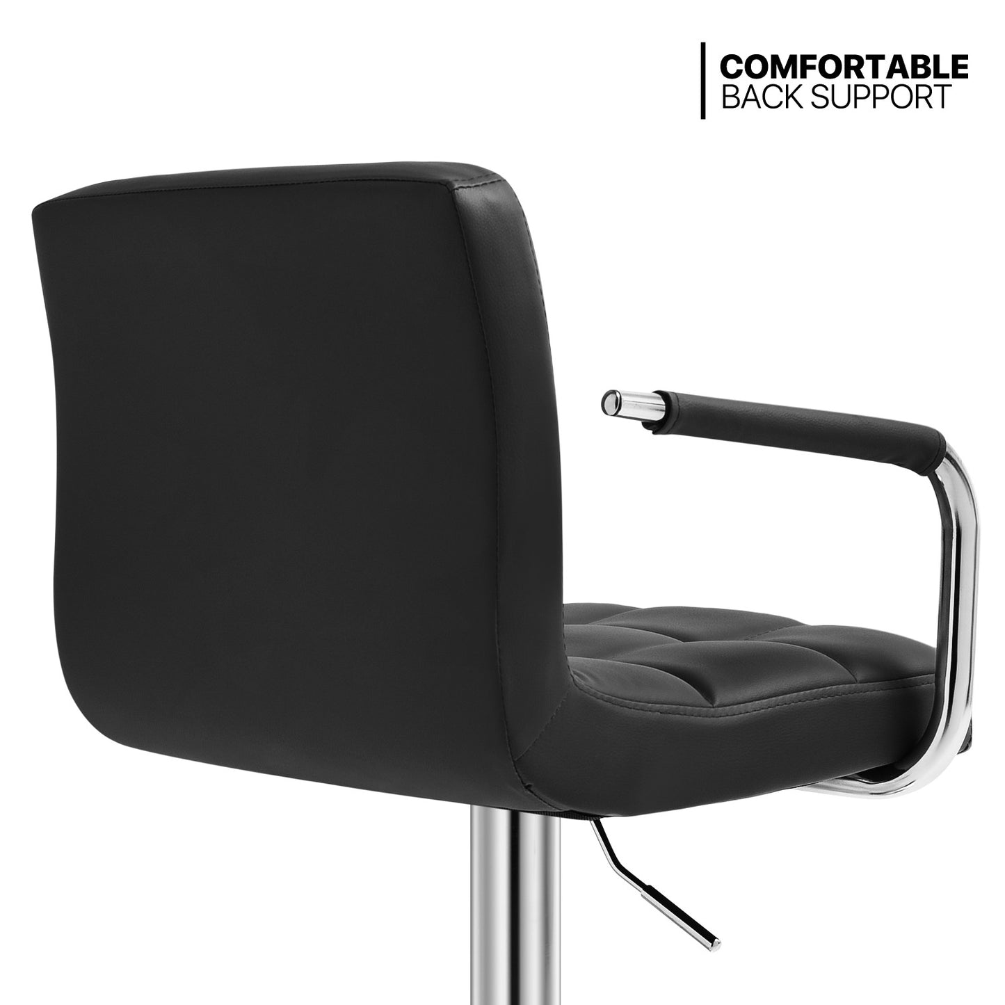 Grid Pattern Bar Stool w/Handrest 2 Pcs
