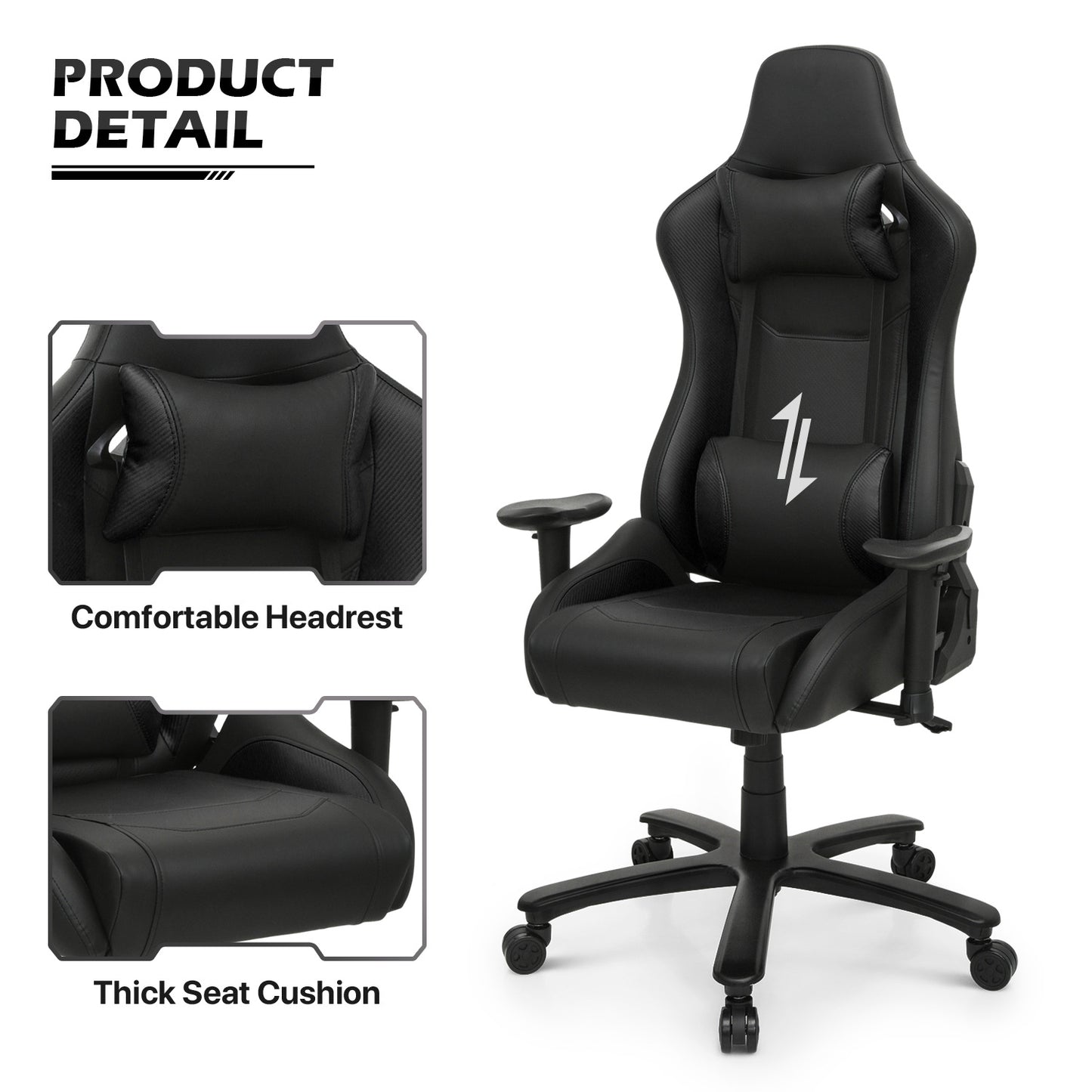 Gaming Chair w/Lumbar Support & Headrest #006