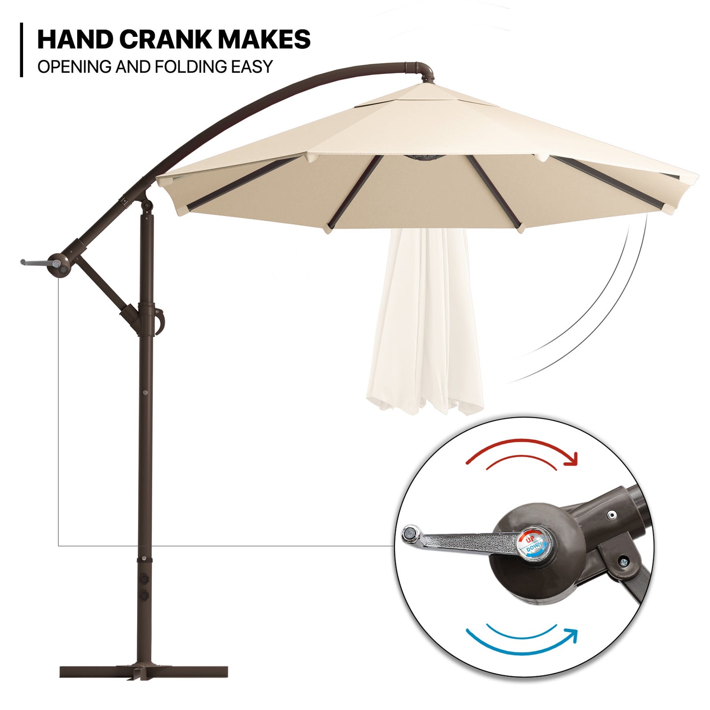 8.5 Ft Hanging Umbrella - 160g Polyester