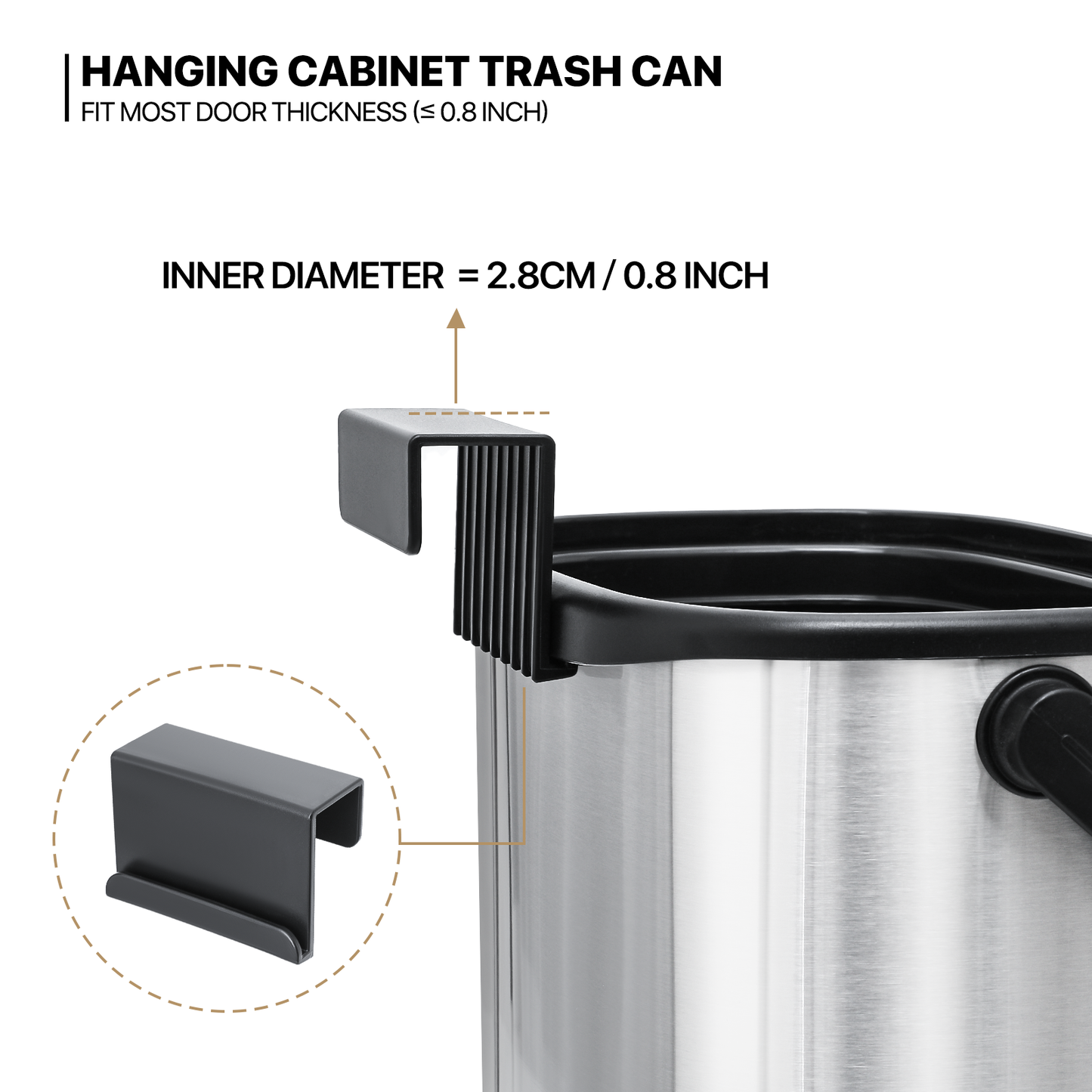 1.3 Gallon Hanging Trash Can