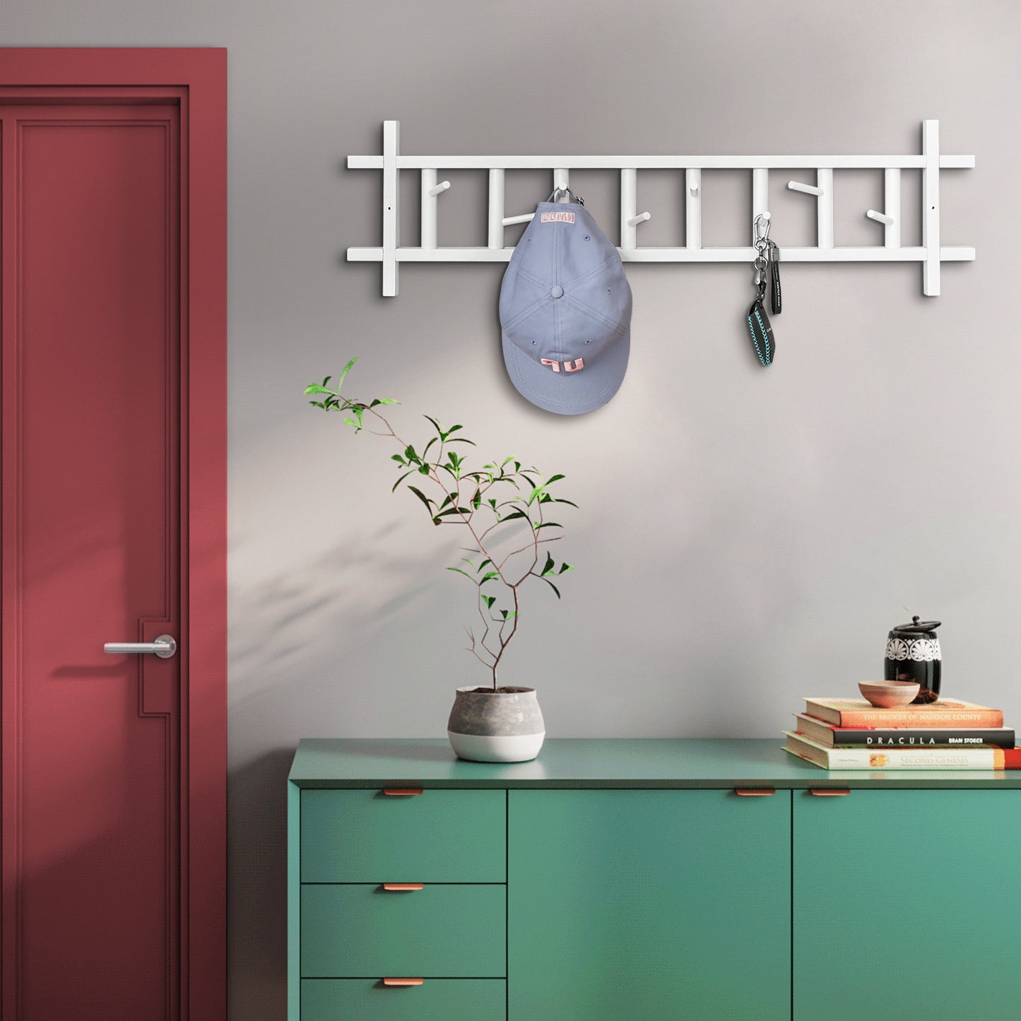 Wall Mounted Coat Hook - # Frame - White