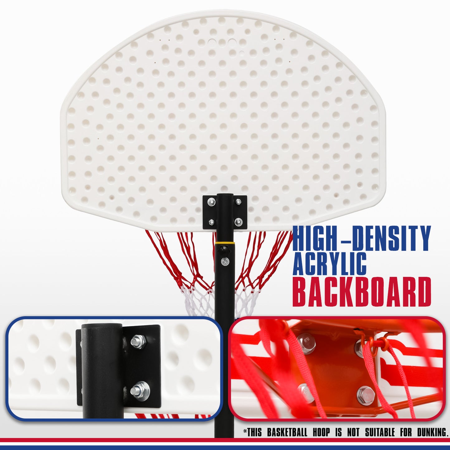 7 ft Adjustable Height Basketball Hoop - White Backboard