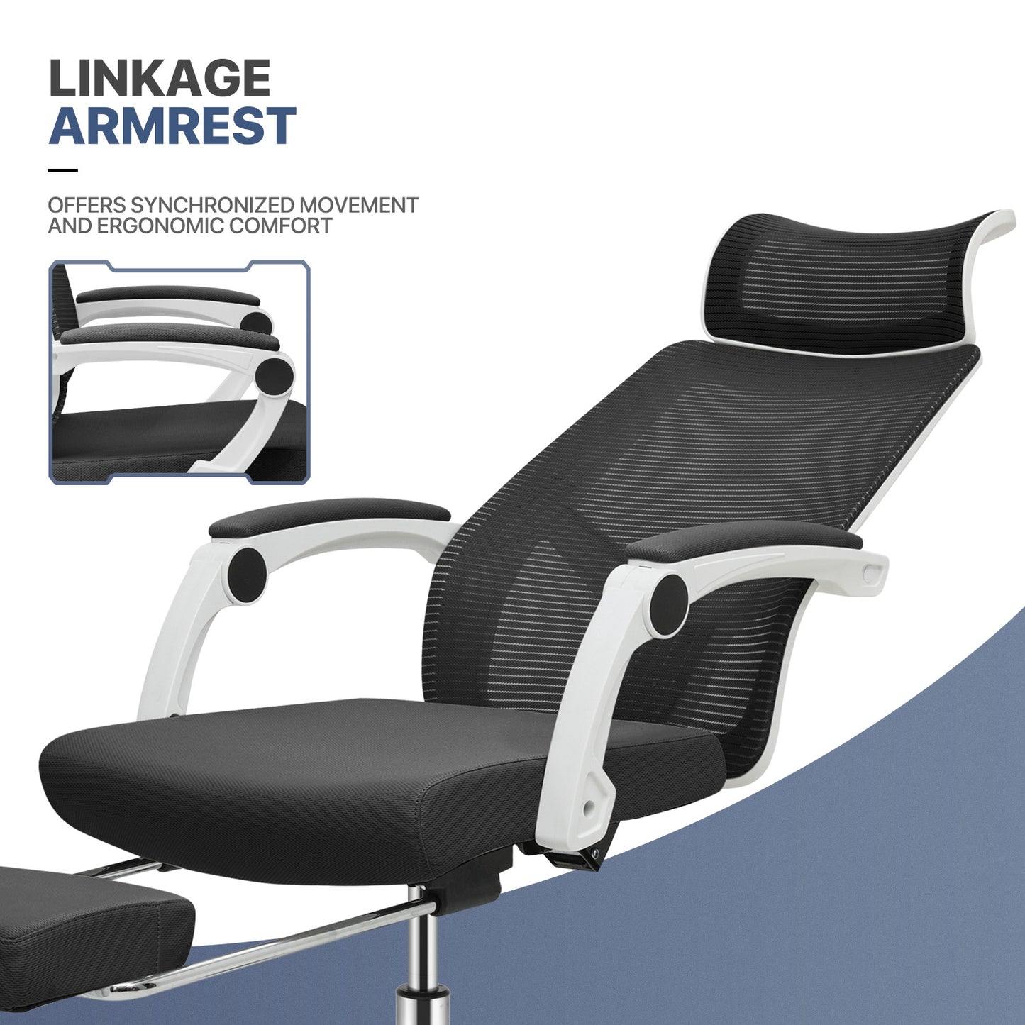 Reclinable Office Chair w/Footrest