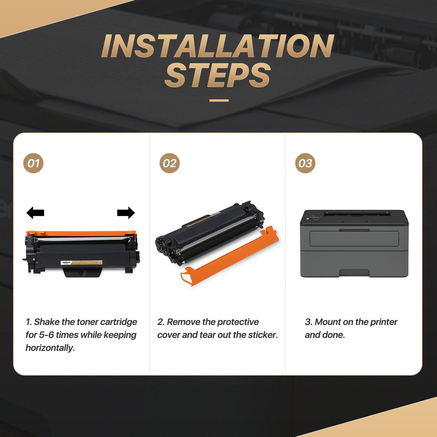 TN760/730 Toner Cartridge Replacement w/Chip for Brother