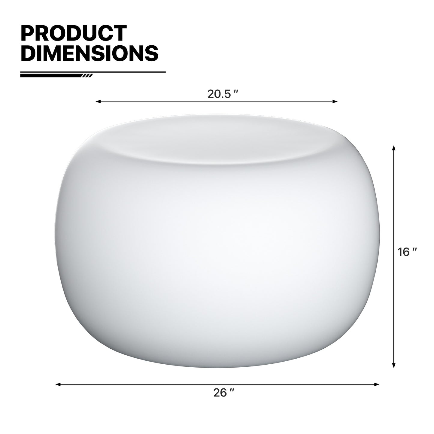 LED Bar Table - Oblate Ball Shape - 16 Colors Changing - with Remote Control