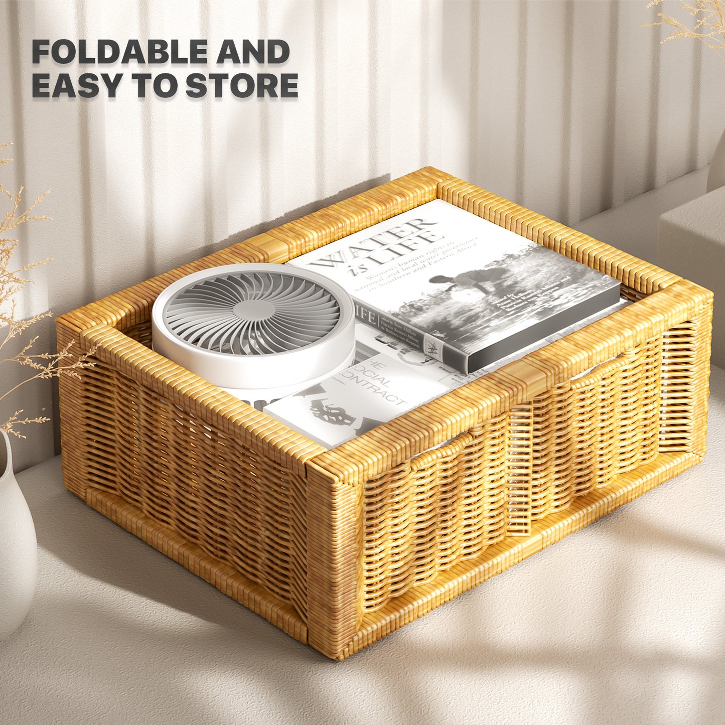 8" USB Foldable Oscillation Fan - 4 Speed & LED Light