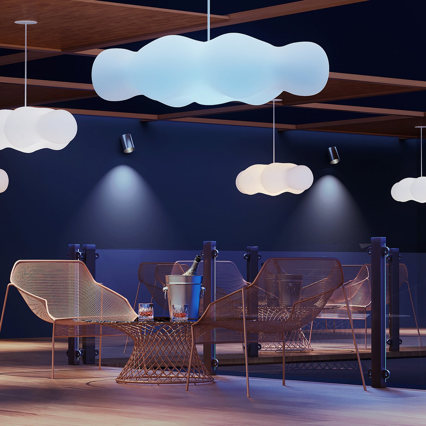 LED Pendant Light - Cloud Shape - White/Warm/Natural Light - w/Remote Control