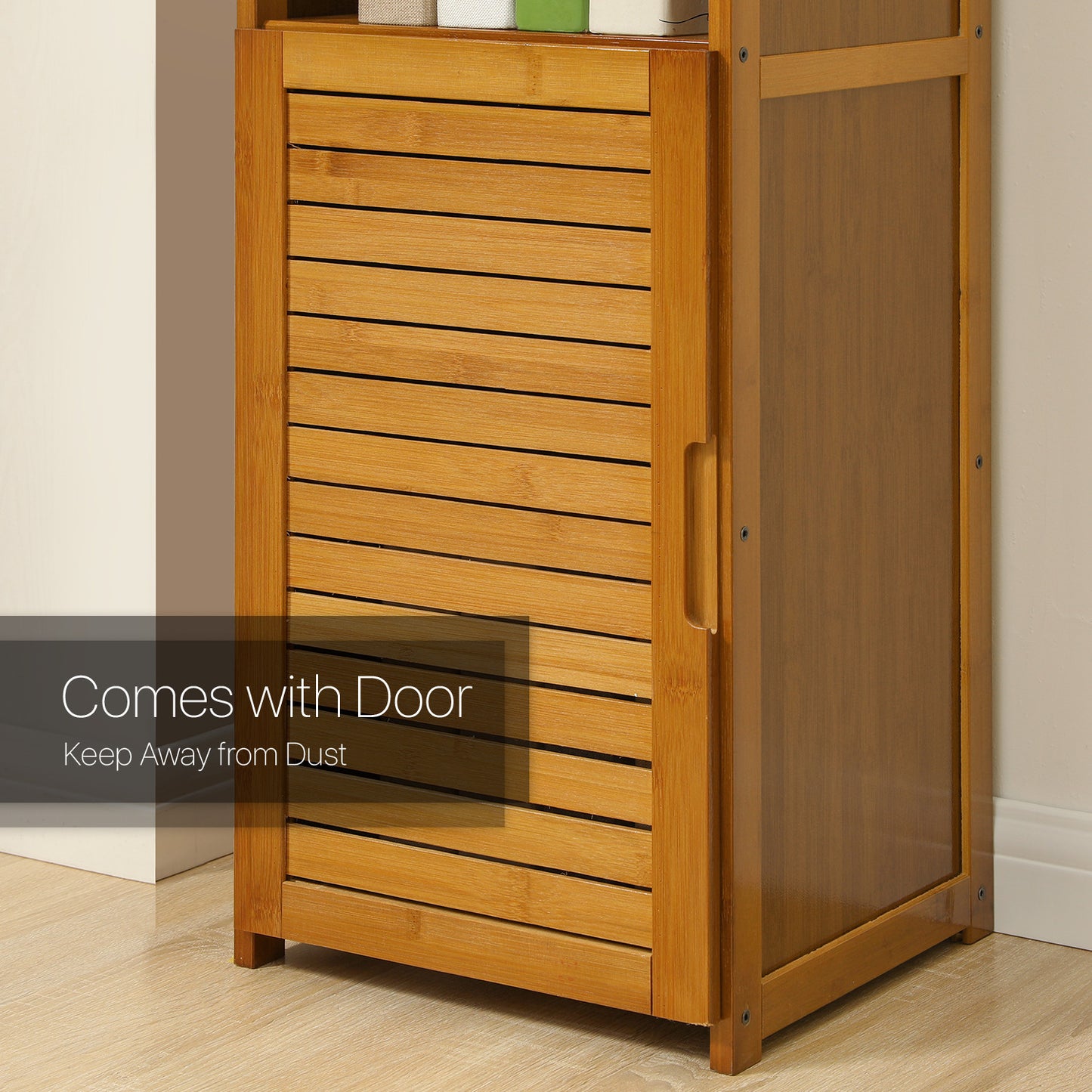 Multi-Functional Freestanding Display Shelf - with Bottom Cabinet Storage - 12" - Brown
