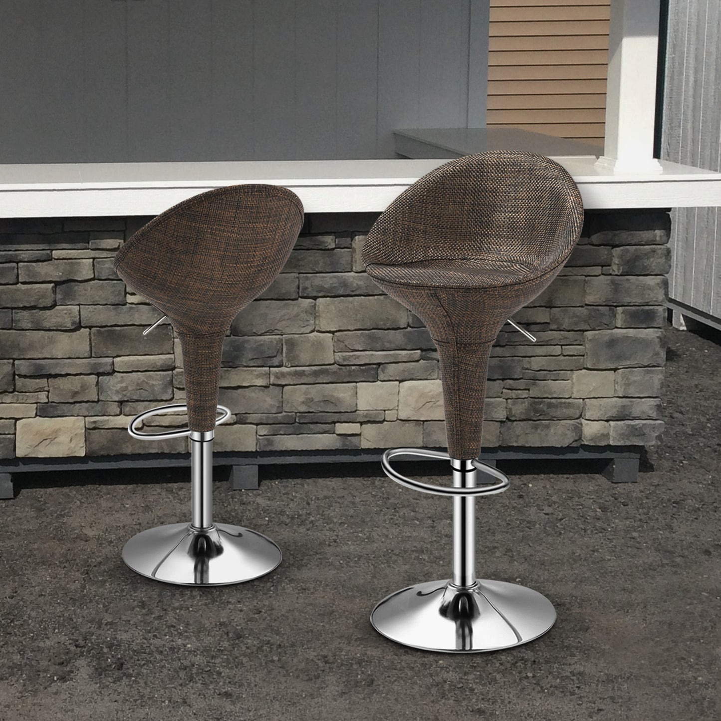 Oval Bar Stool 2 Pcs