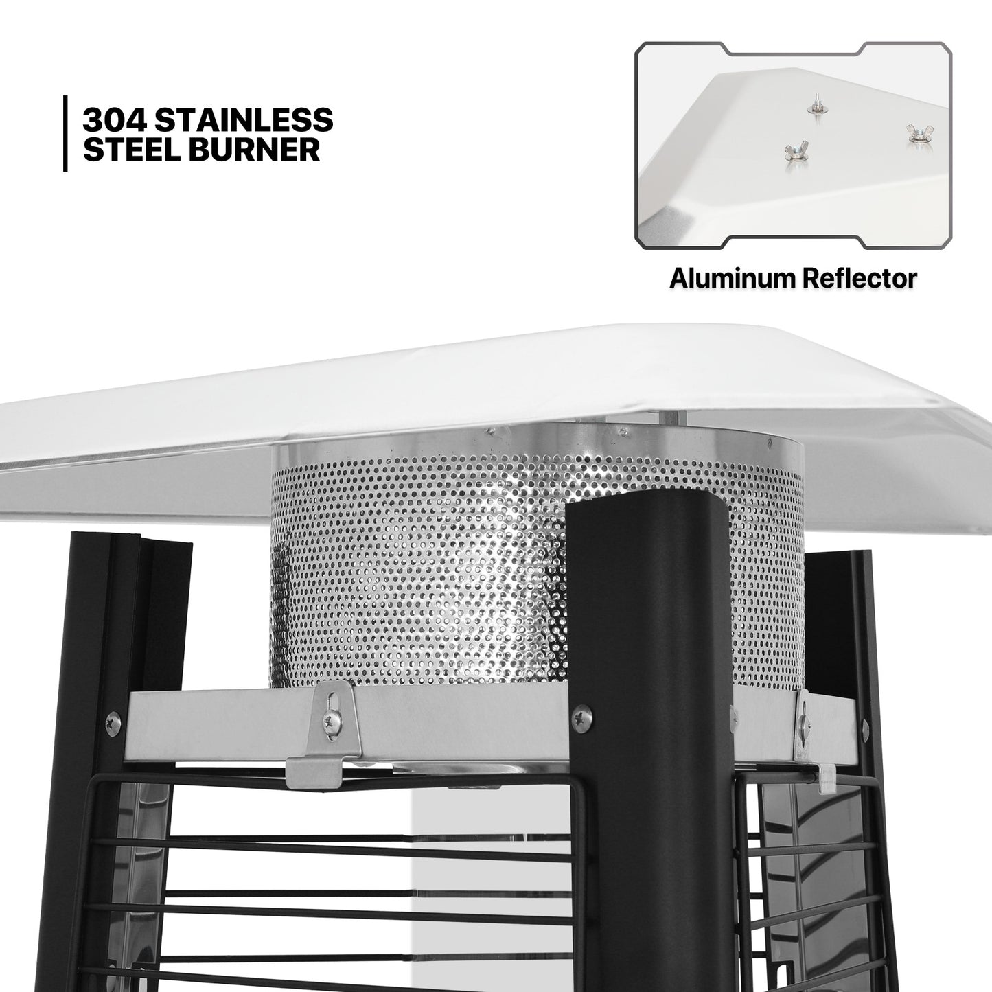 41,000 BTU Propane Patio Heater - 92.5'' Height - Pyramid Shape - w/Wheels