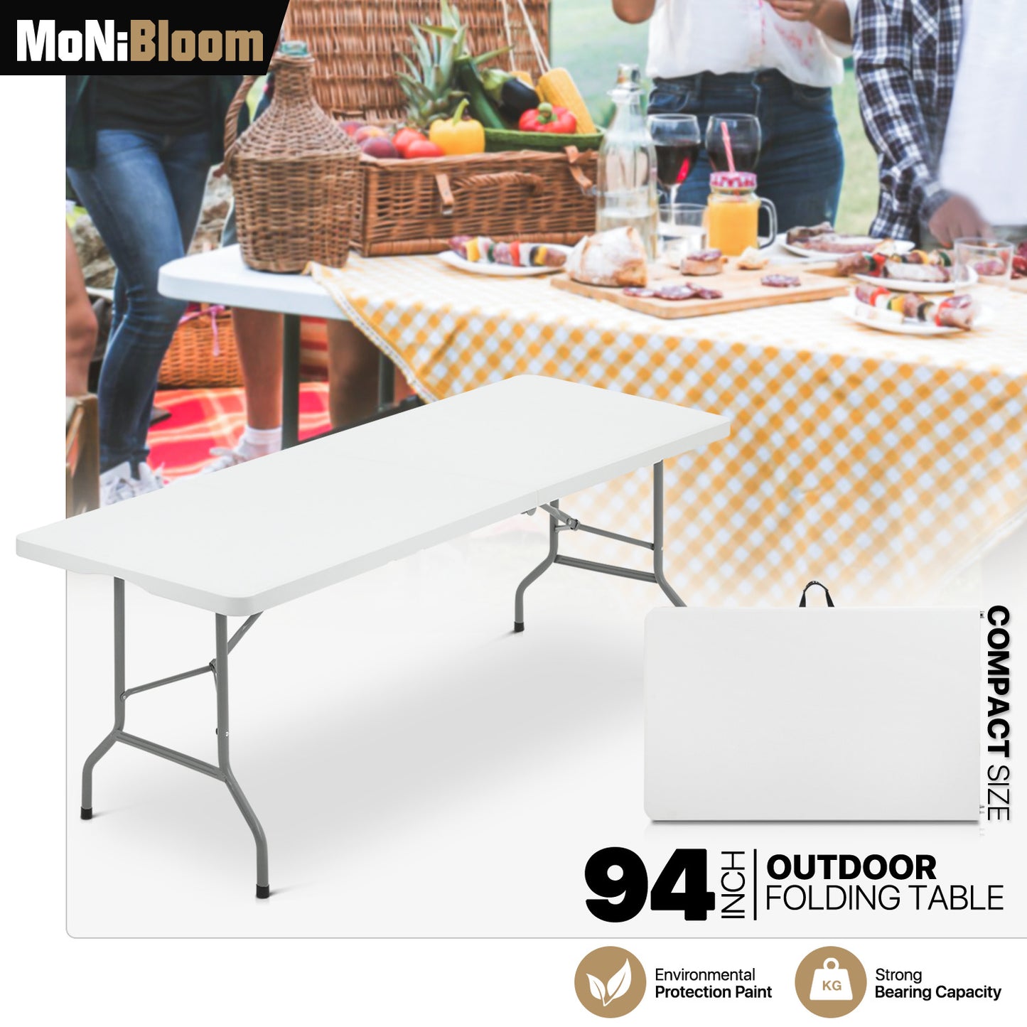 Rectangular 94" Foldable Table