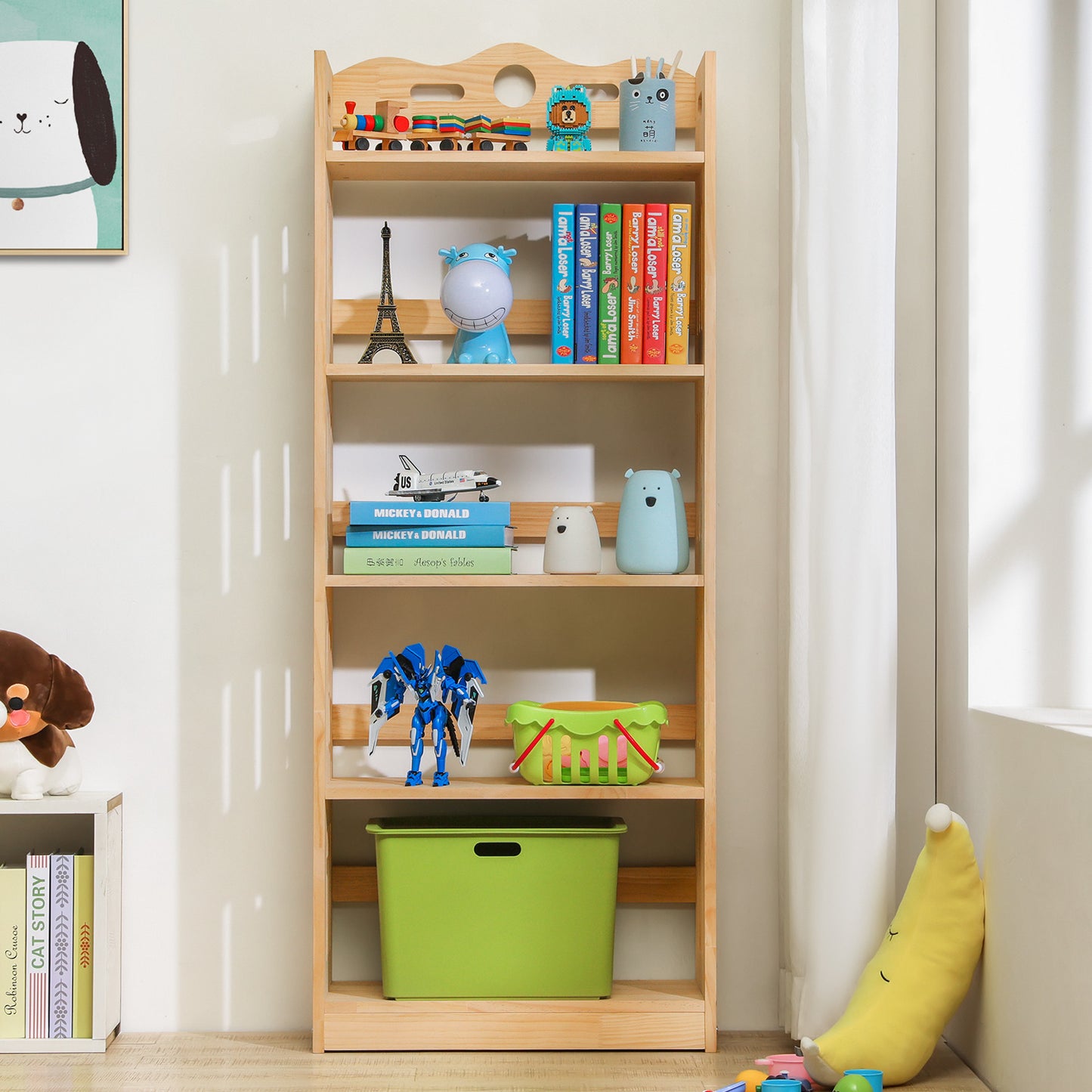 Wooden Display Storage Organizer - 5 Tier - Natural