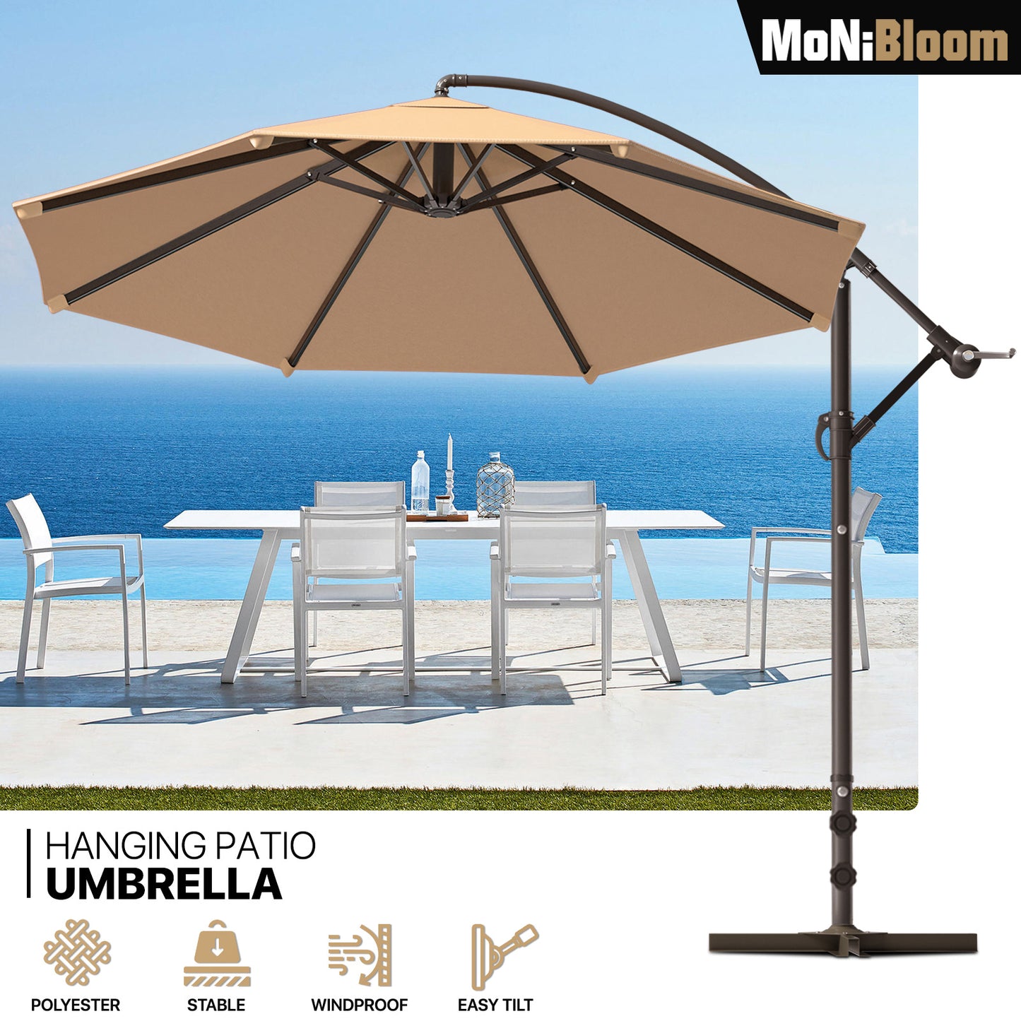 8.5 Ft Hanging Umbrella - 160g Polyester
