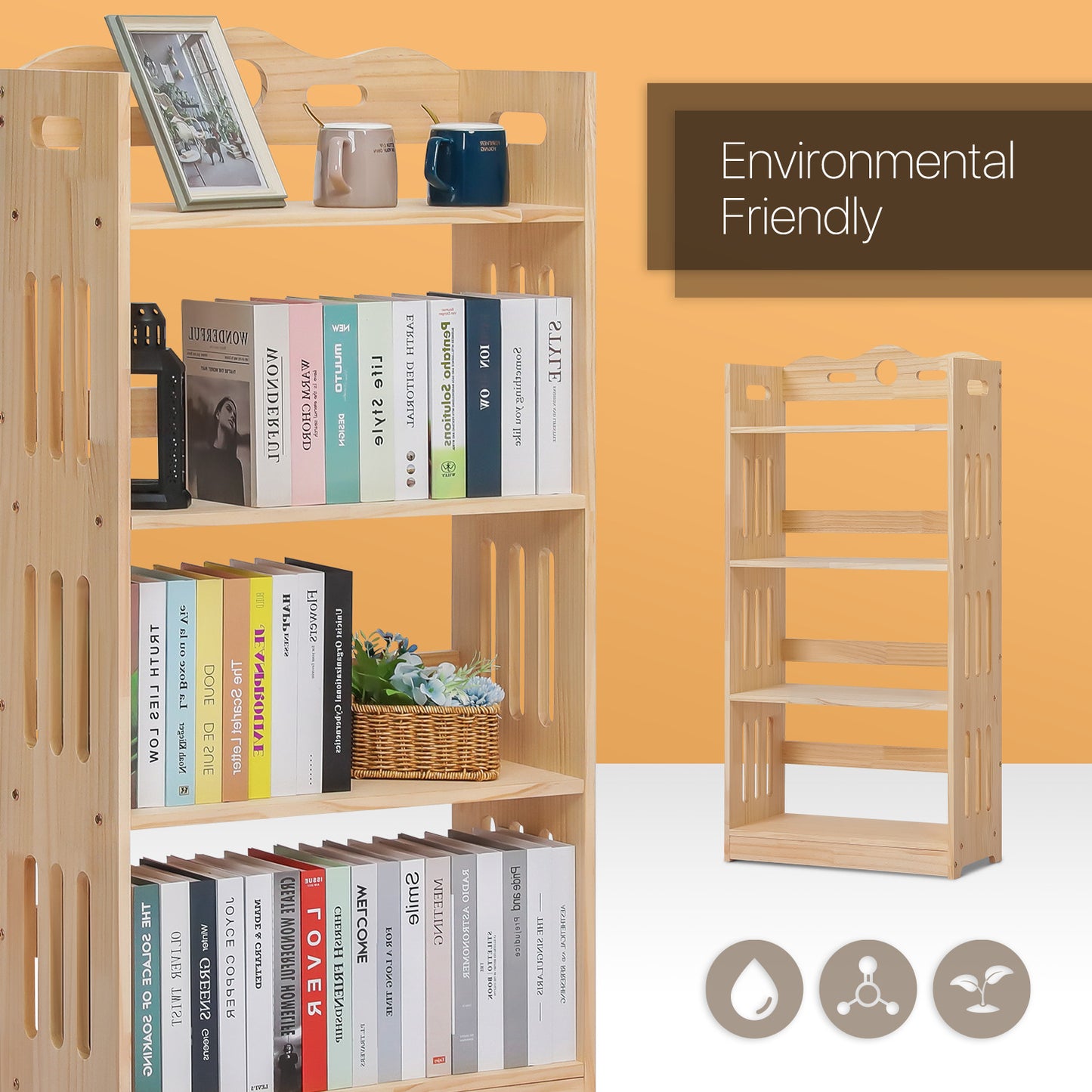 Wooden Display Storage Organizer - 4 Tier - Natural