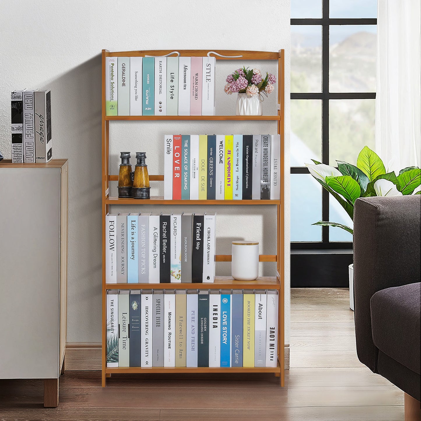 Adjustable Multi-Functional Shelving Organizer - 4 Tier - Natural
