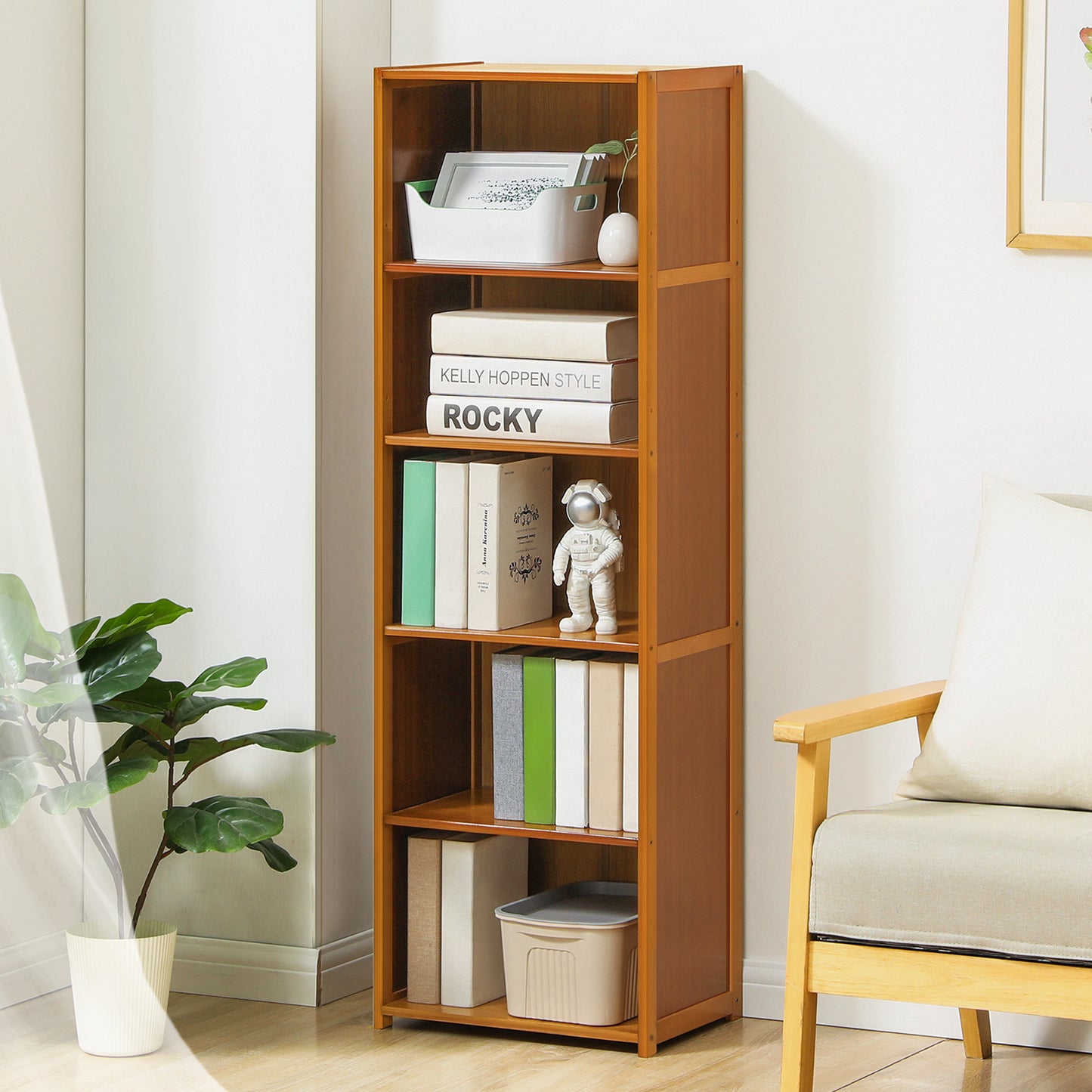 Multi-Functional Storage Organizer Shelf - 5 Tier - Brown