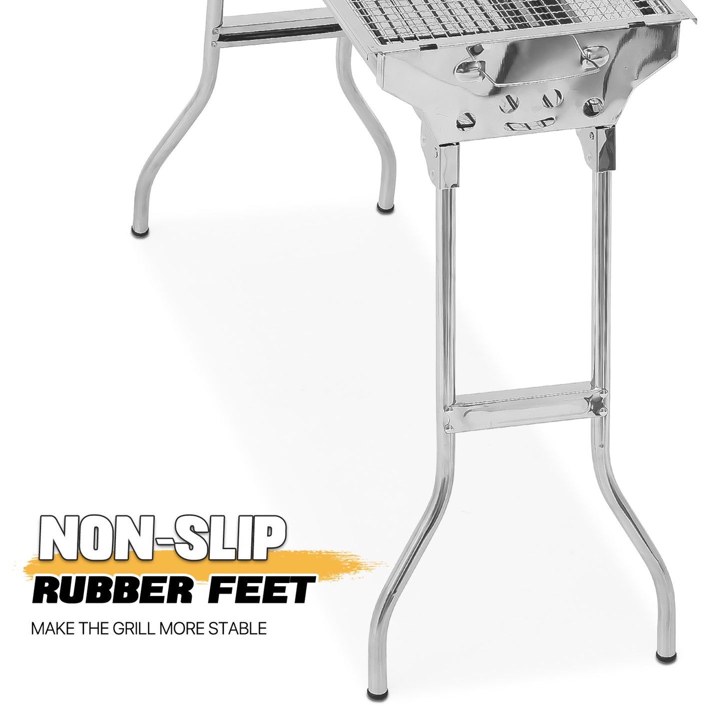 Folding Barbecue Grill - Silver - 28"x13"