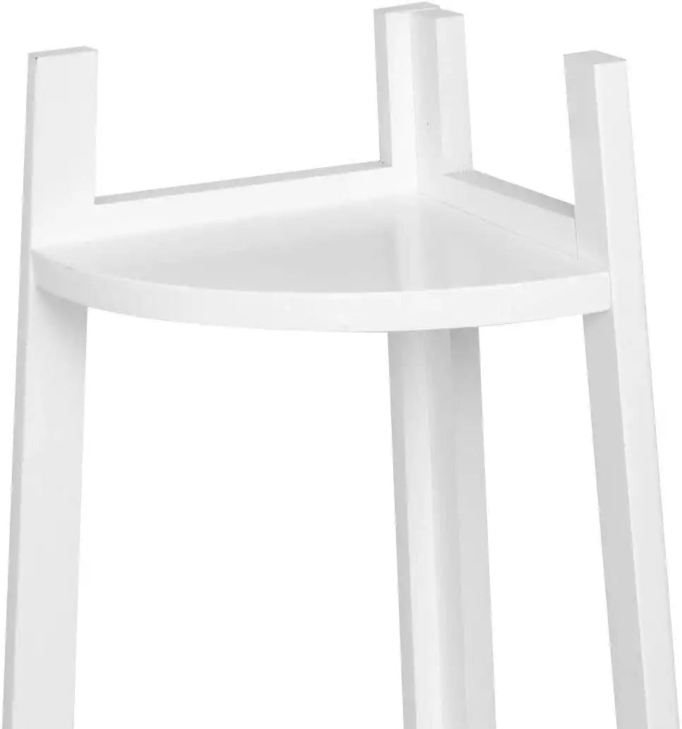 5 Tier Bamboo Corner Shelves - White