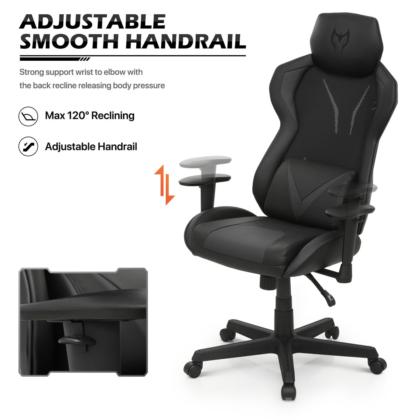 Gaming Chair w/Lumbar Support & Headrest #007