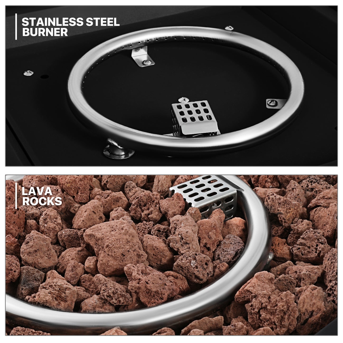28" Square Fire Pit - Black