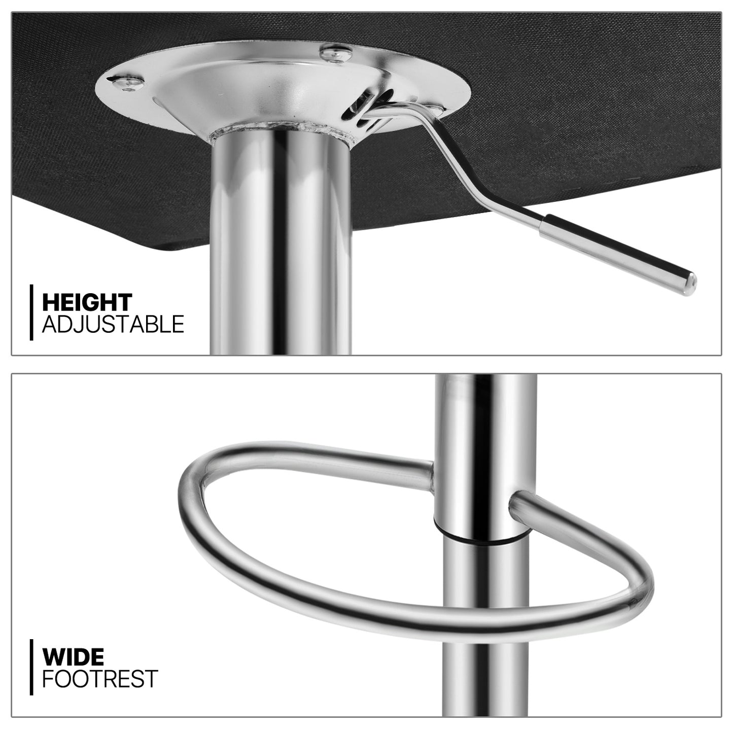Diamond Pattern Bar Stool w/Handrest 2 Pcs