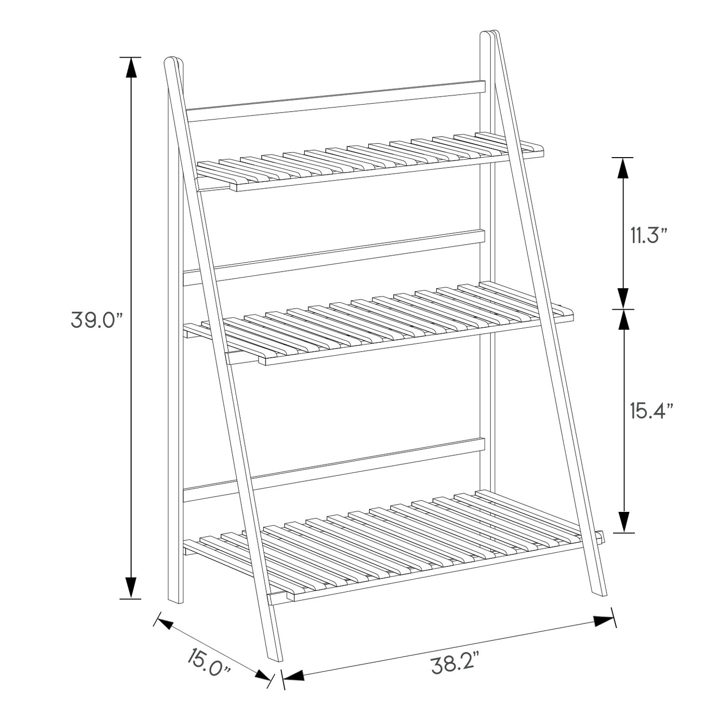 Foldable Flower Plant Rack - A Frame Stand Shelf - 3 Tier - Natural