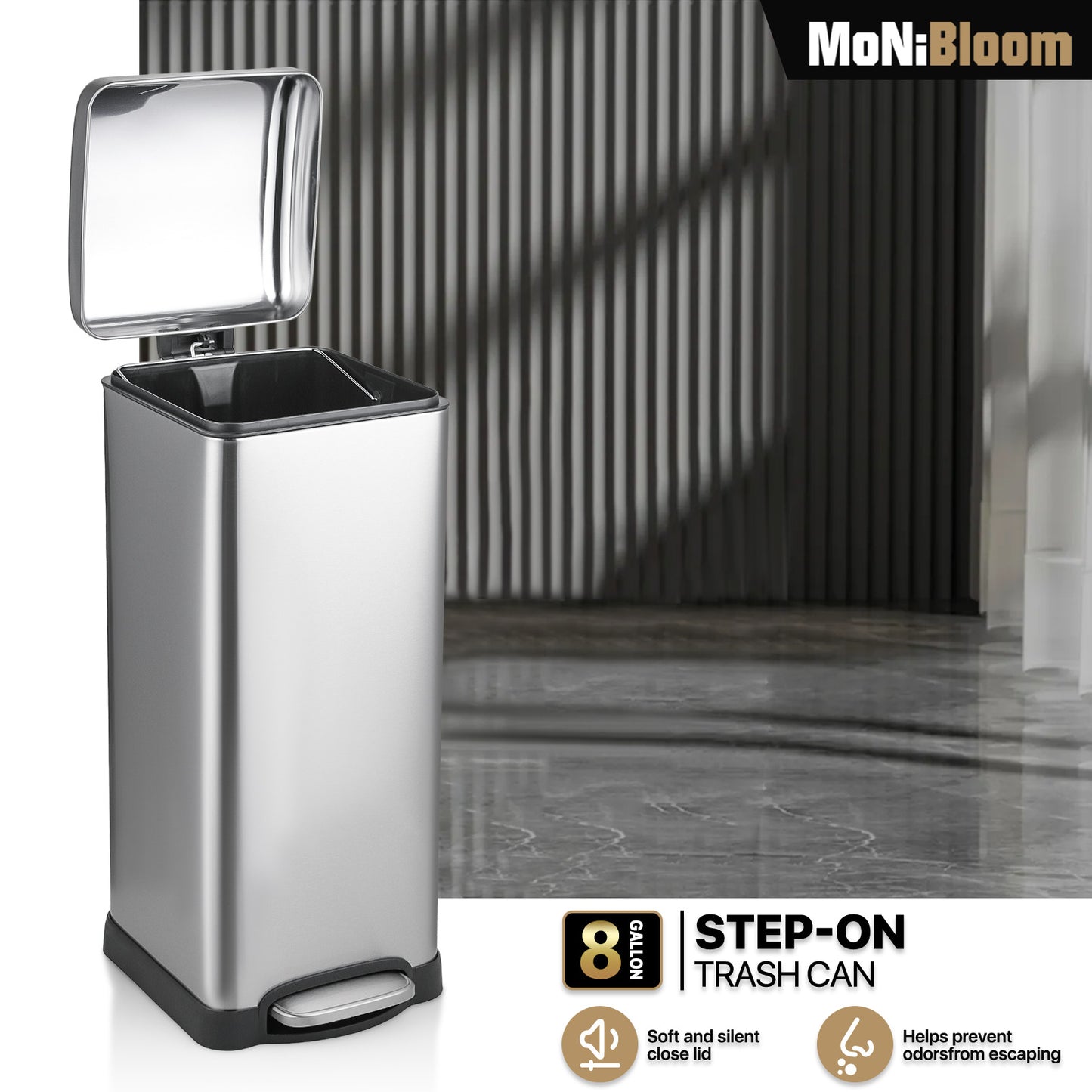 Step-On Trash Bin - 30L