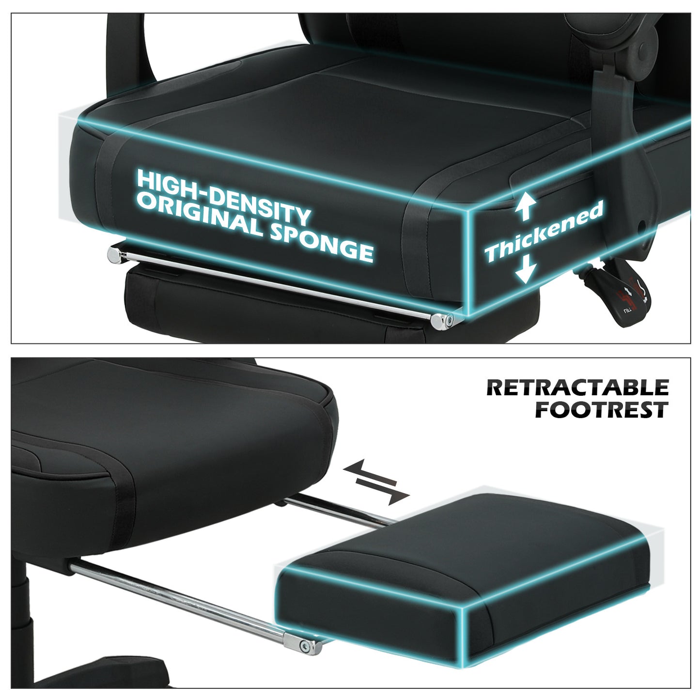 Reclinable Gaming Chair w/Footrest #003