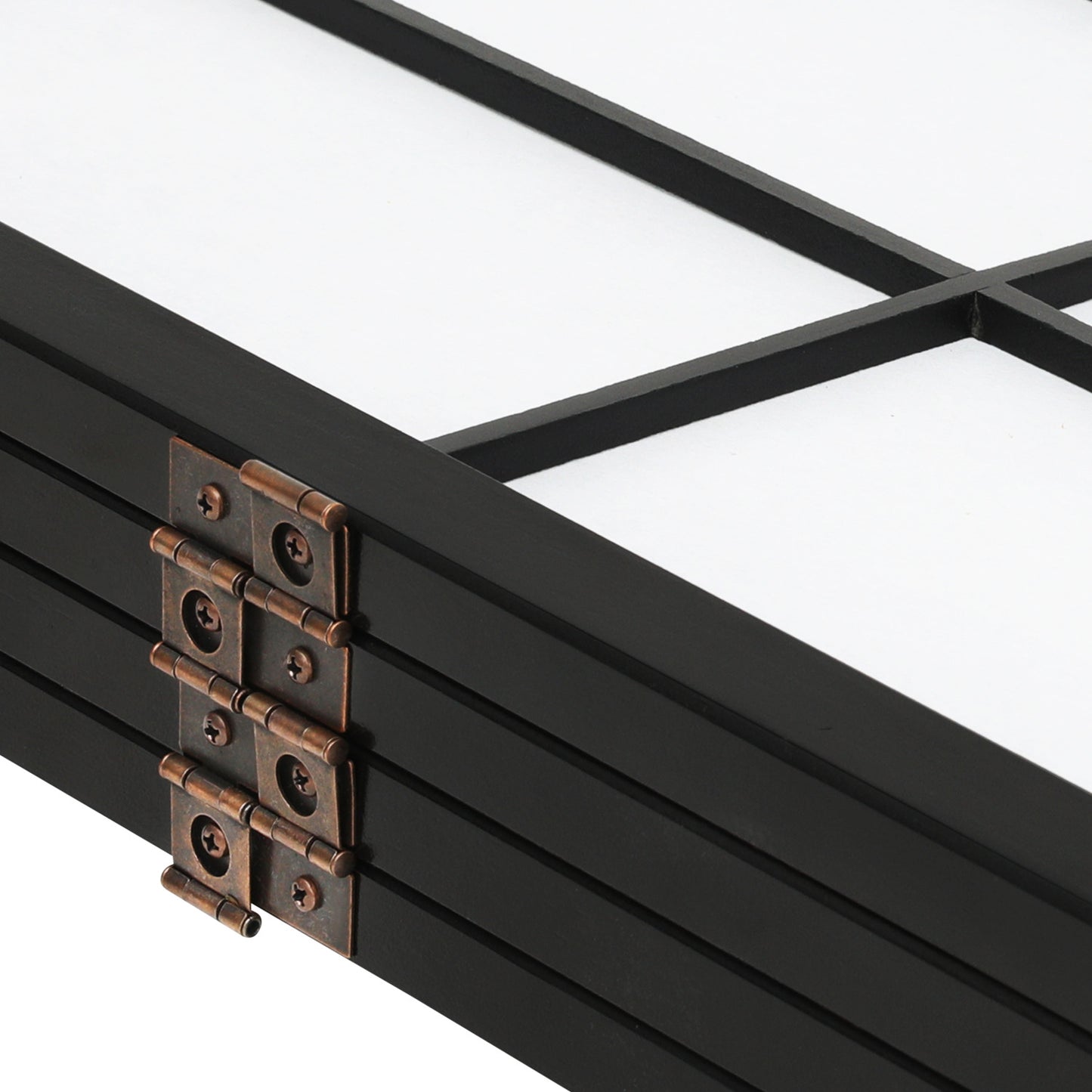 4-Panel Flower Painting Room Divider - Black