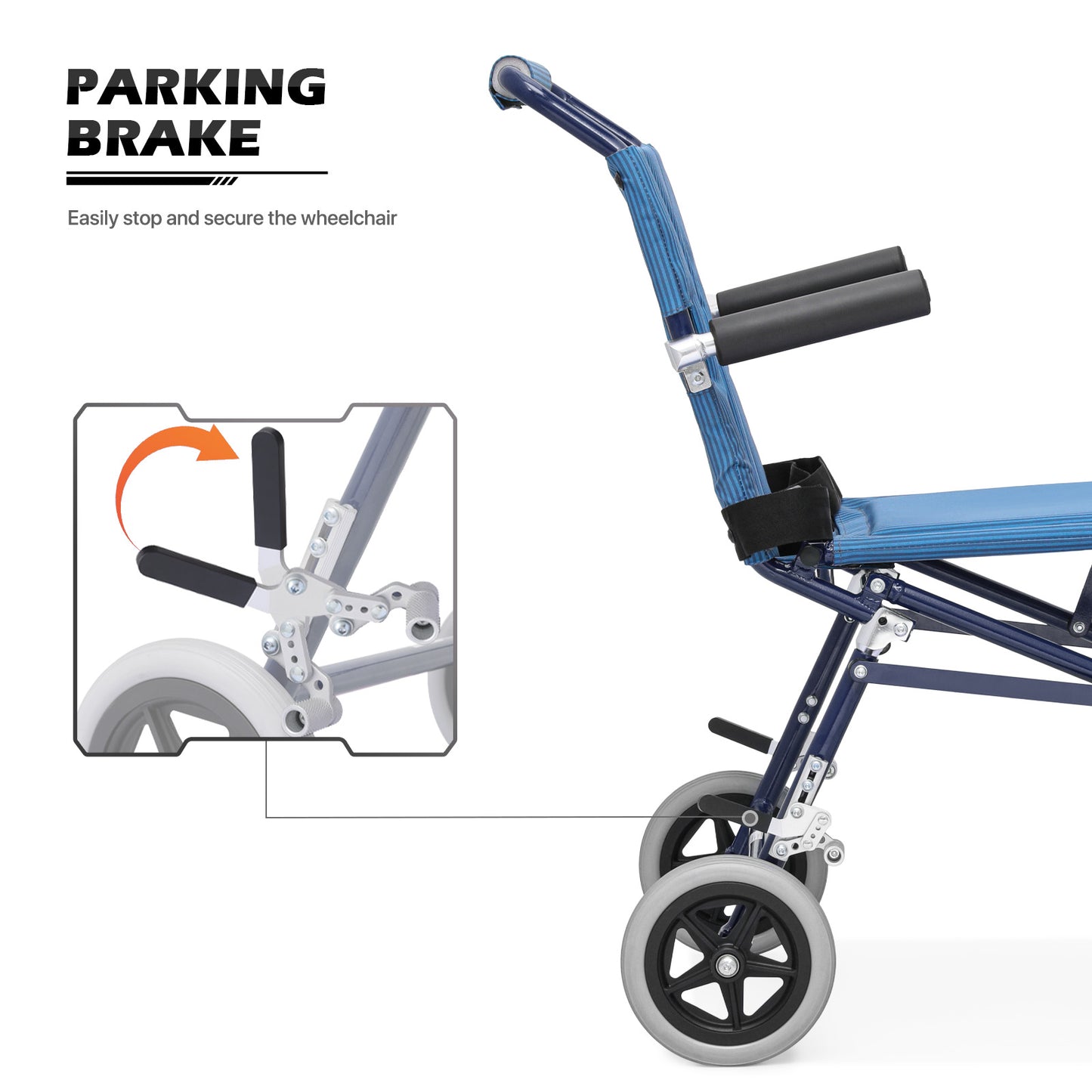 Transport Wheelchair - Blue - Can Be Carry-on Plane
