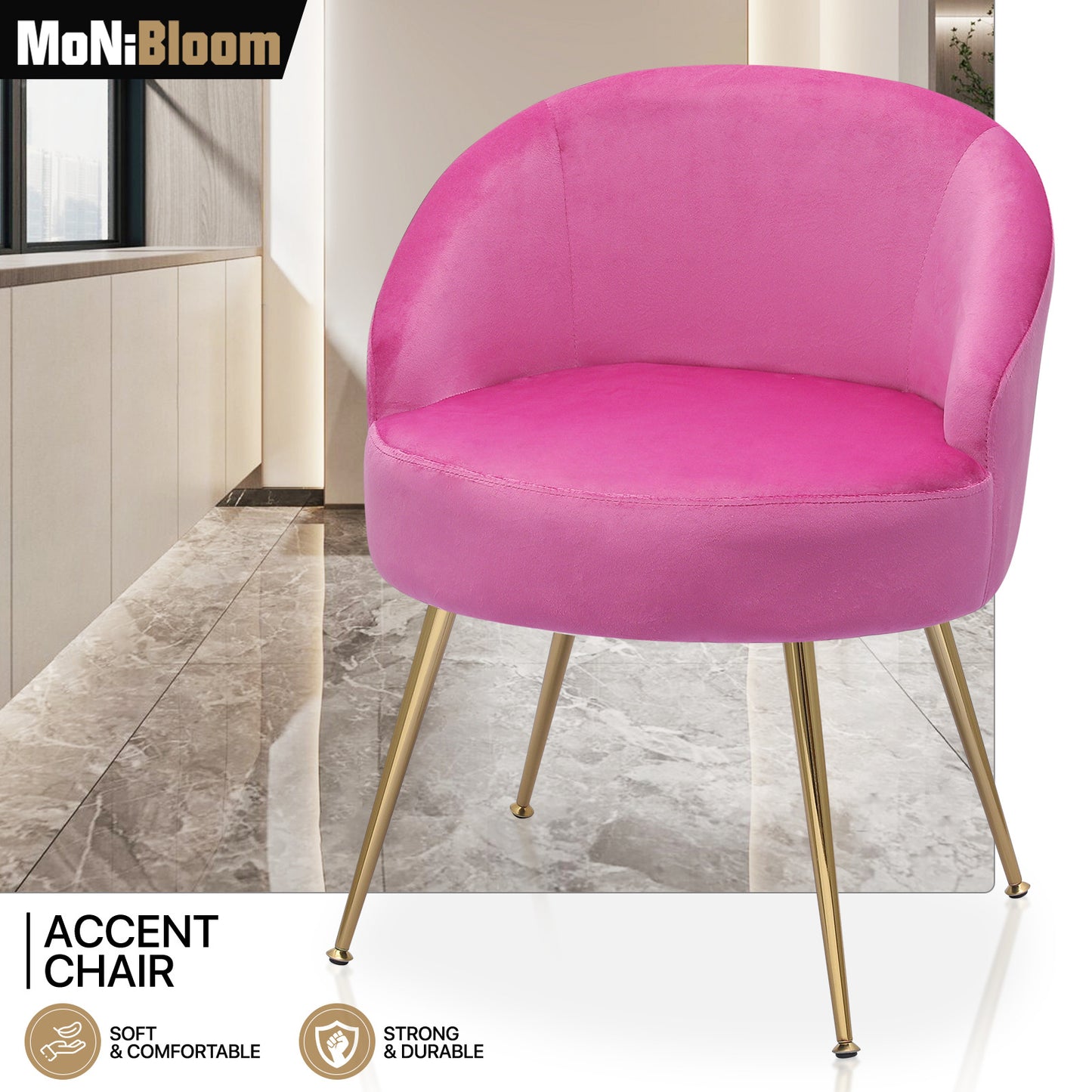 Modern Tufted Velvet Upholstered Accent Chair