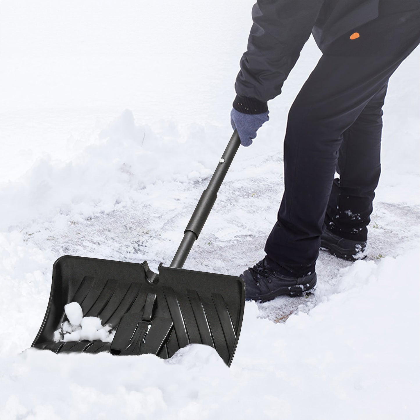Snow Shovel - 4.2 FT Height - Black