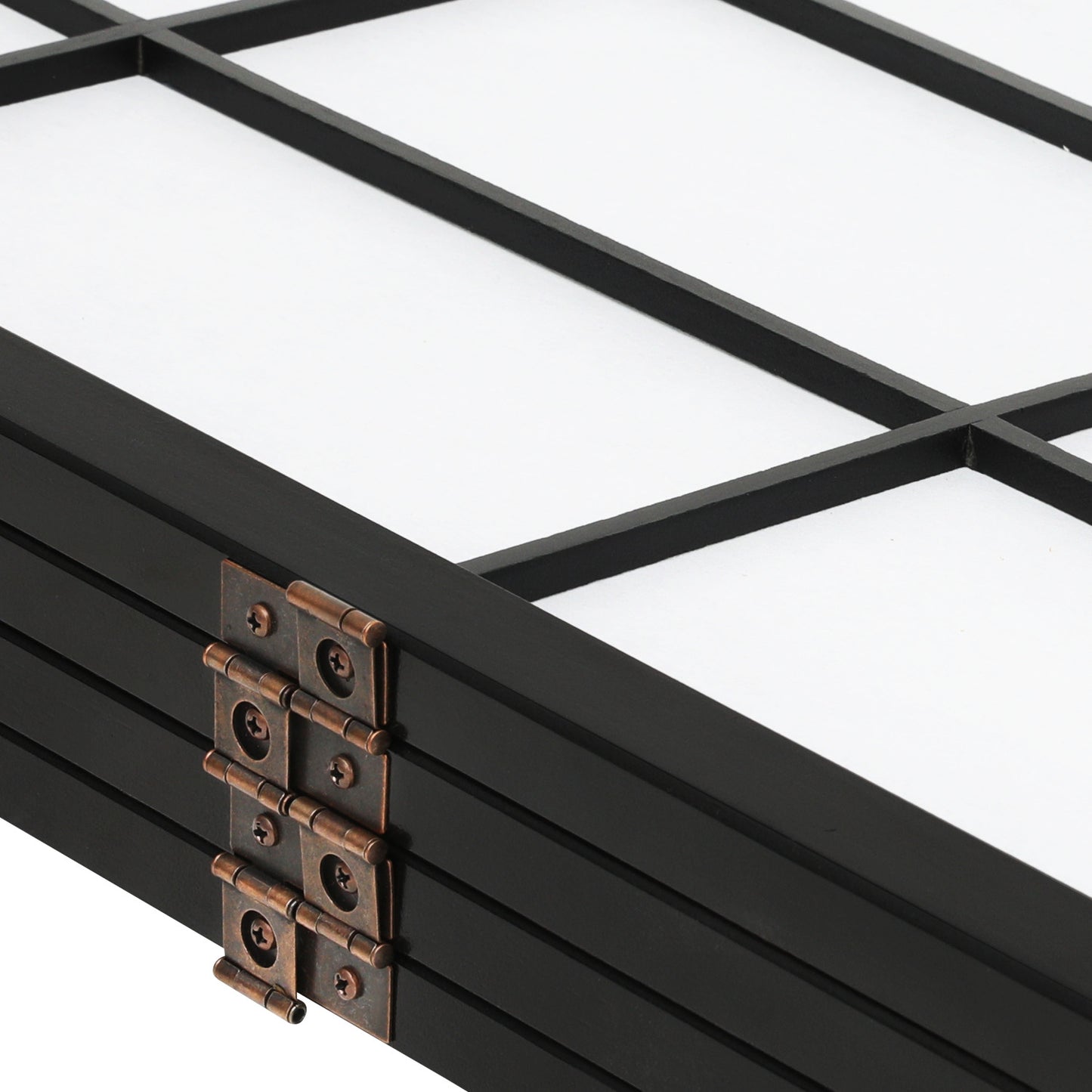 4-Panel Flower Painting Room Divider - Black