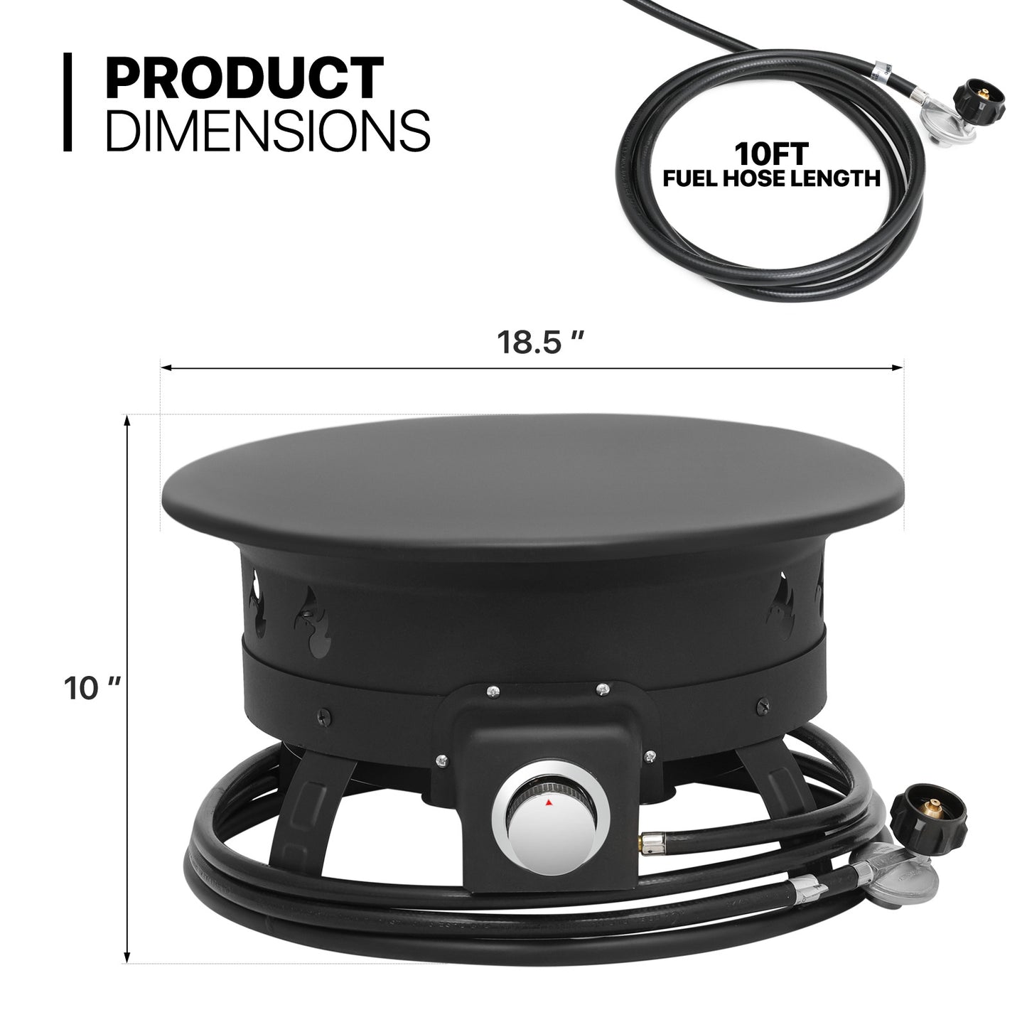 52,000 BTU Propane Fire Pit - with Cover, Lava Rocks