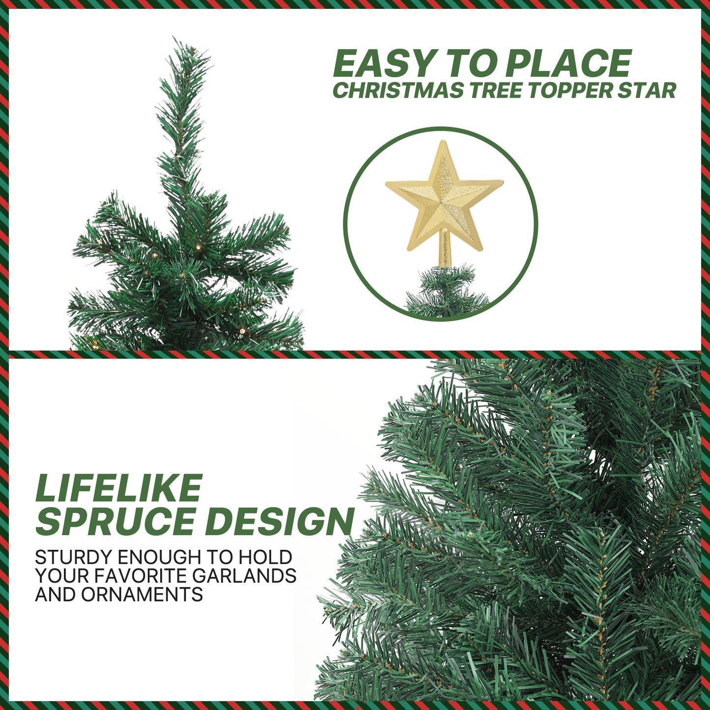 Pre-Lit Artificial Christmas Tree - 4 Size