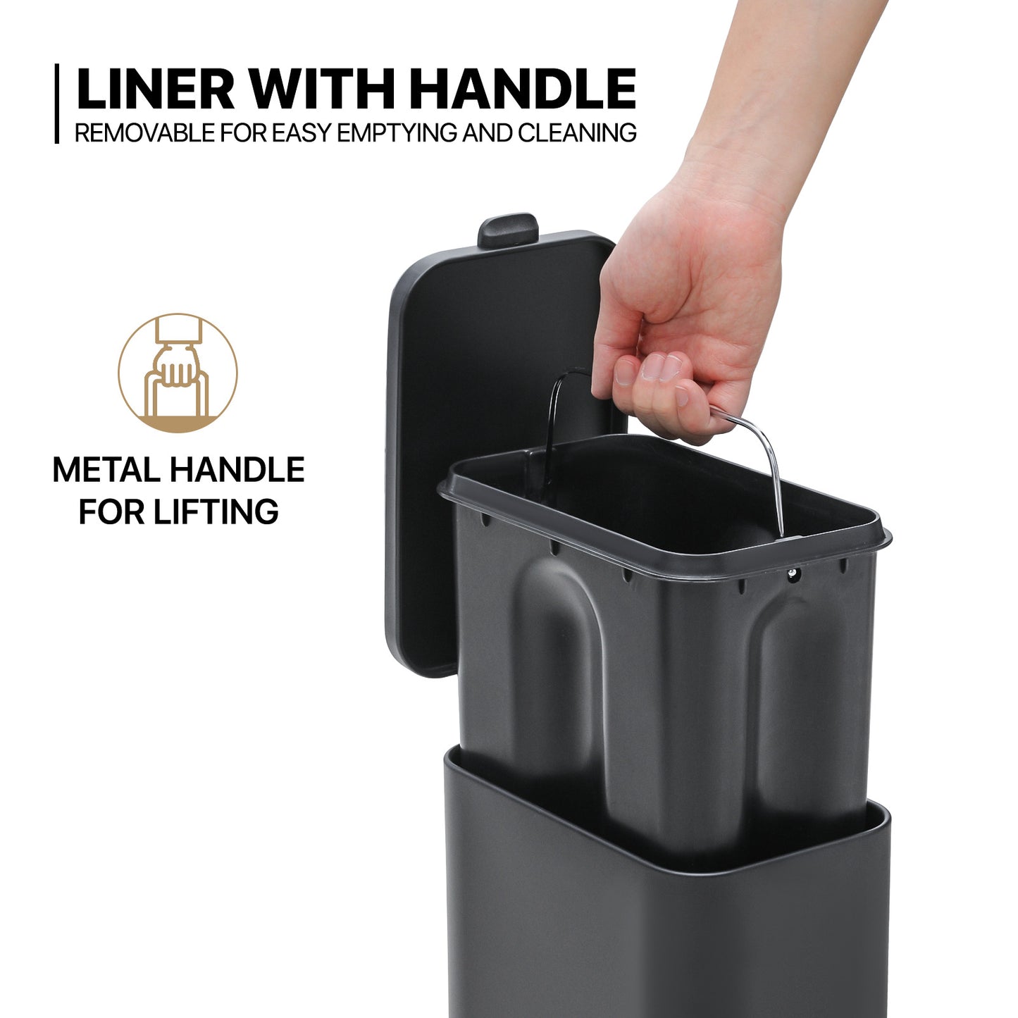 5L Slim Step On Trash Bin
