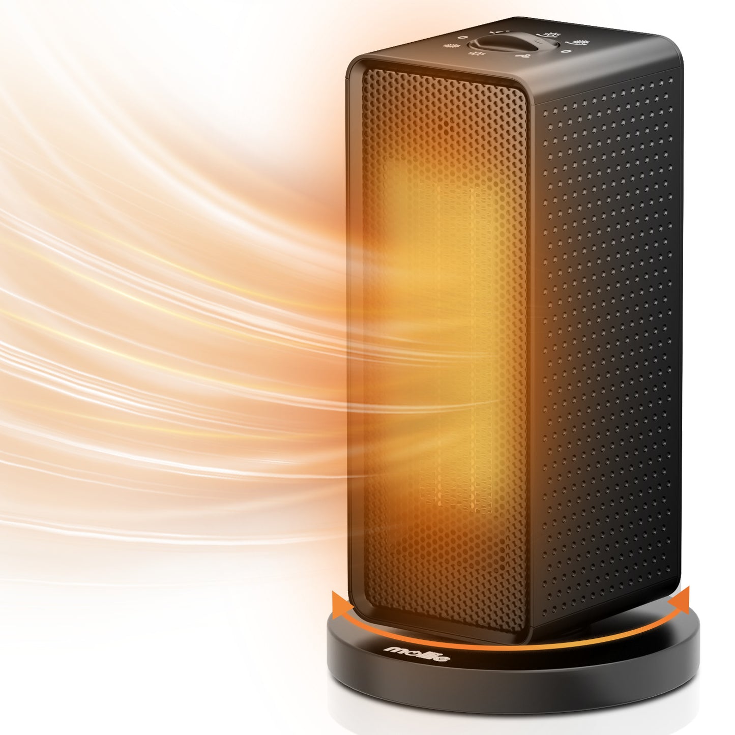 1200W Electric Cuboid PTC 160 sq.ft Space Heater w/Silent Knob