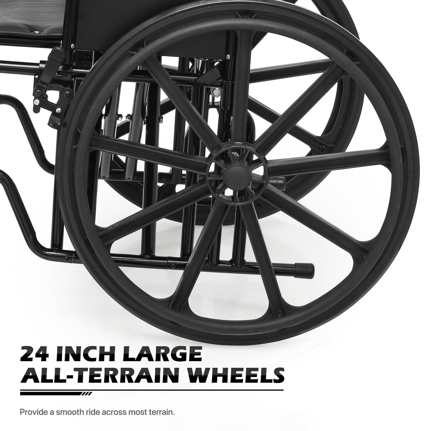 Manual Wheelchair - Extra Width 24"x17.5" Seat - FDA Approved
