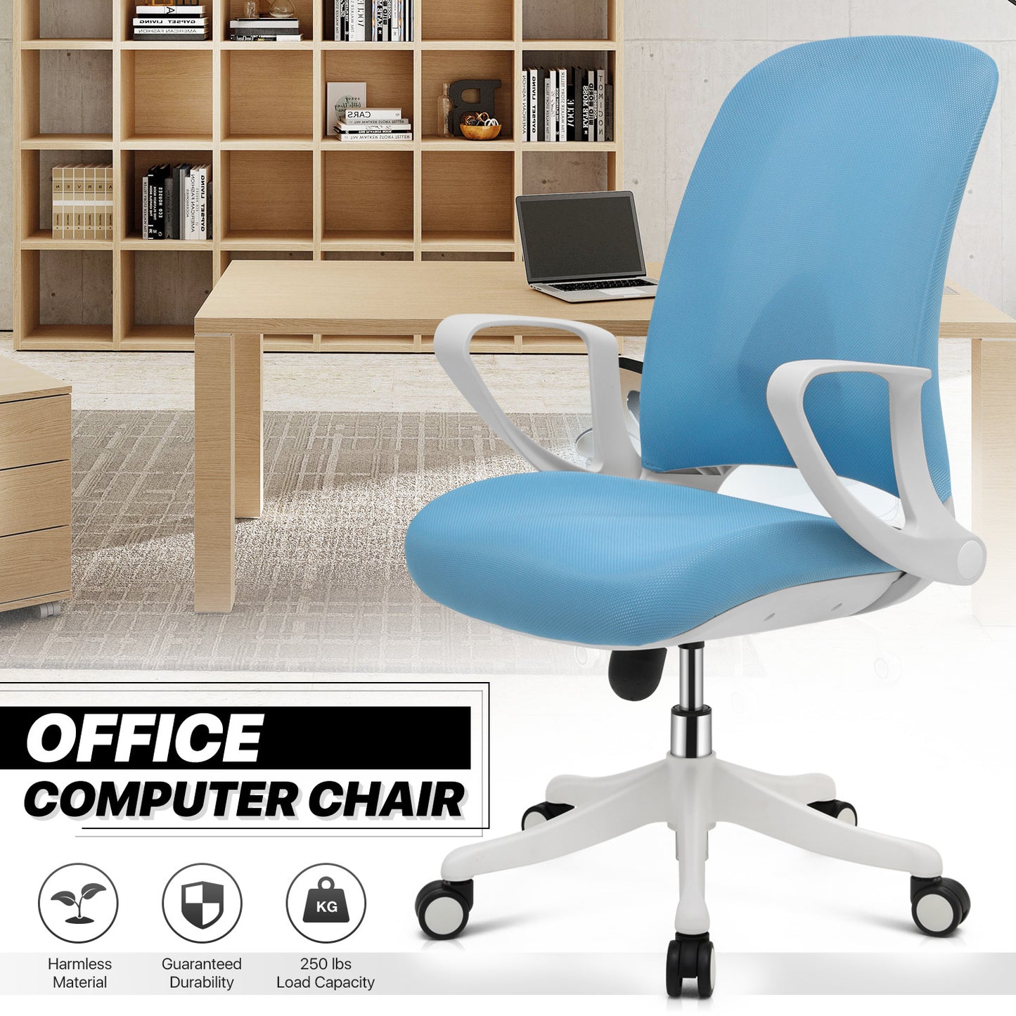 Office Chair w/D-Shaped Armrest